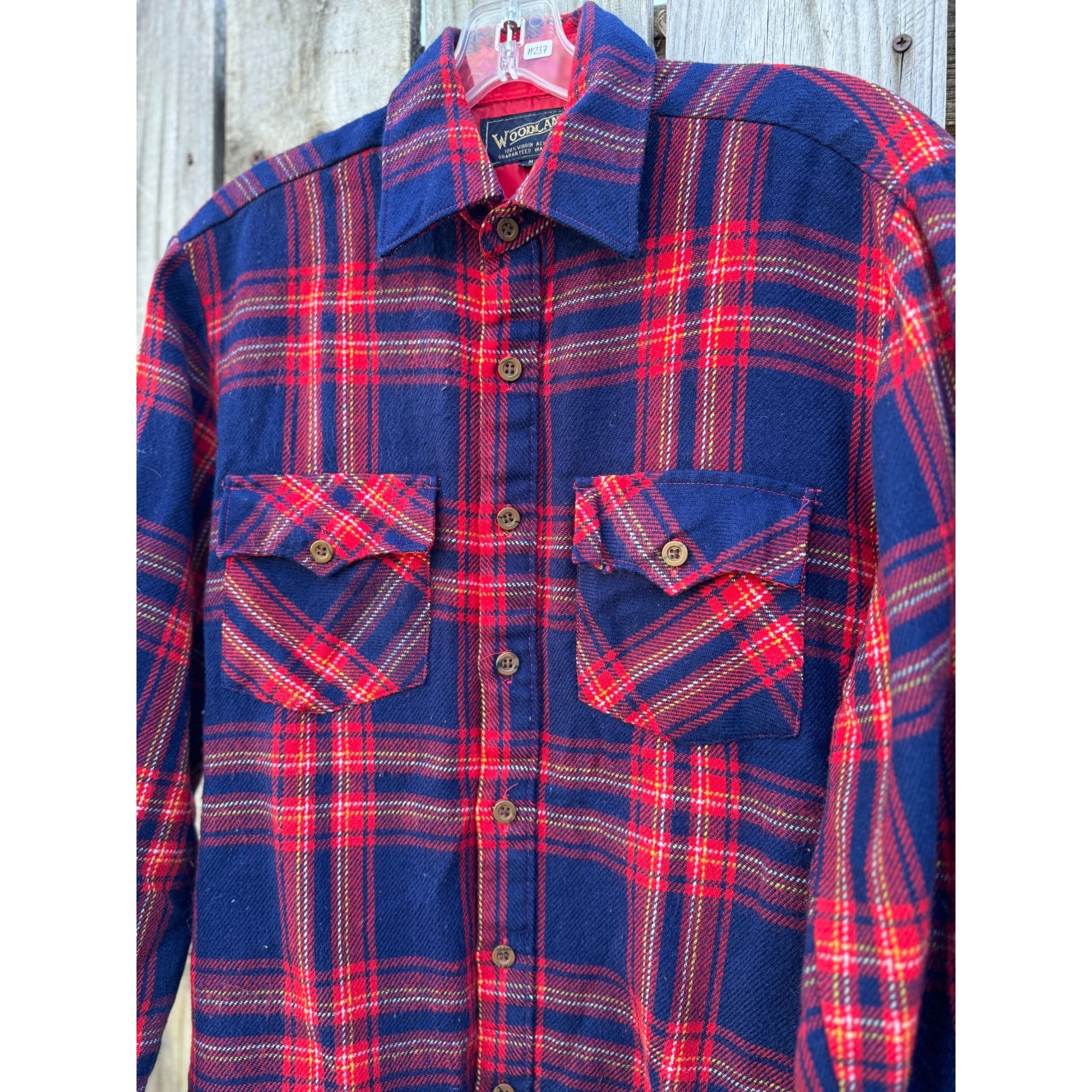 Woodland Acrylic Plaid Flannel Long Sleeve Button Down Medium、mySite、garagedoors4me