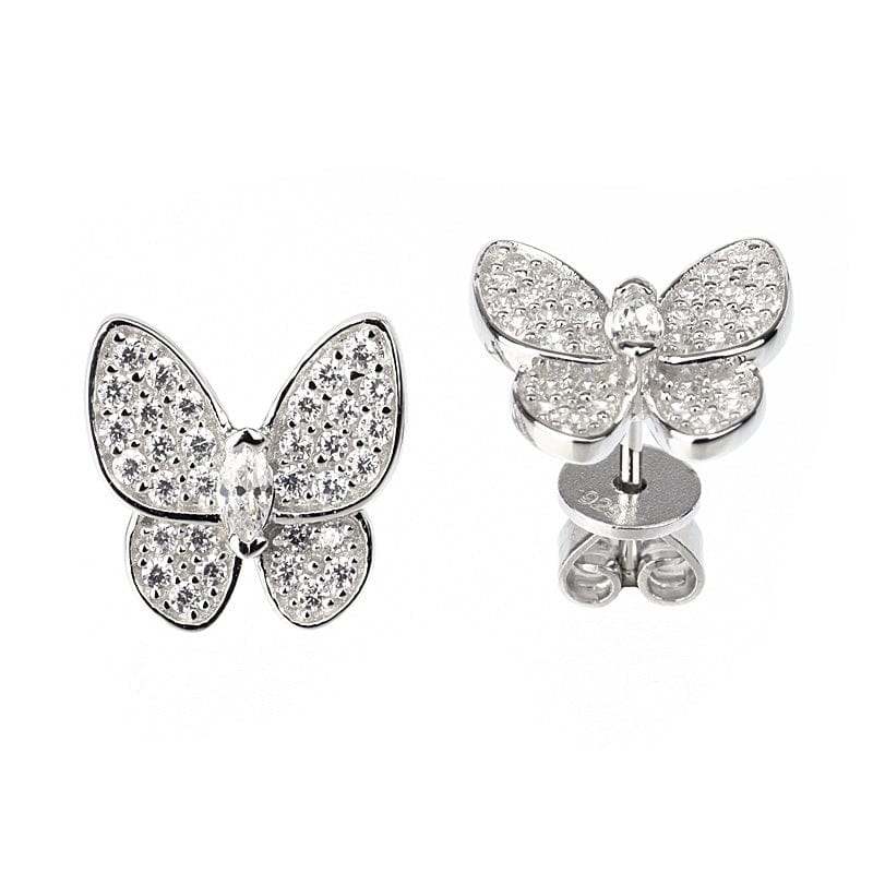 Butterfly Necklace with Cubic Zirconia Sterling Silver、mySite、g9winljtr