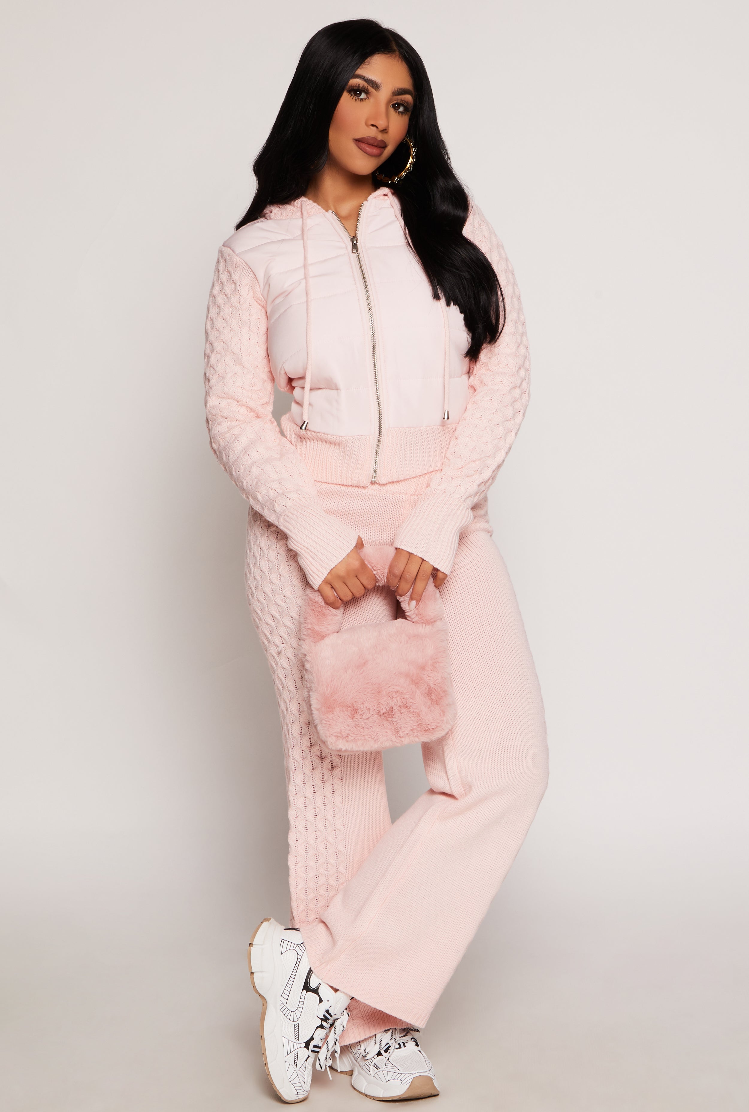 Almost Famous Cable Knit Hooded Sweater、mySite、camillekostekn