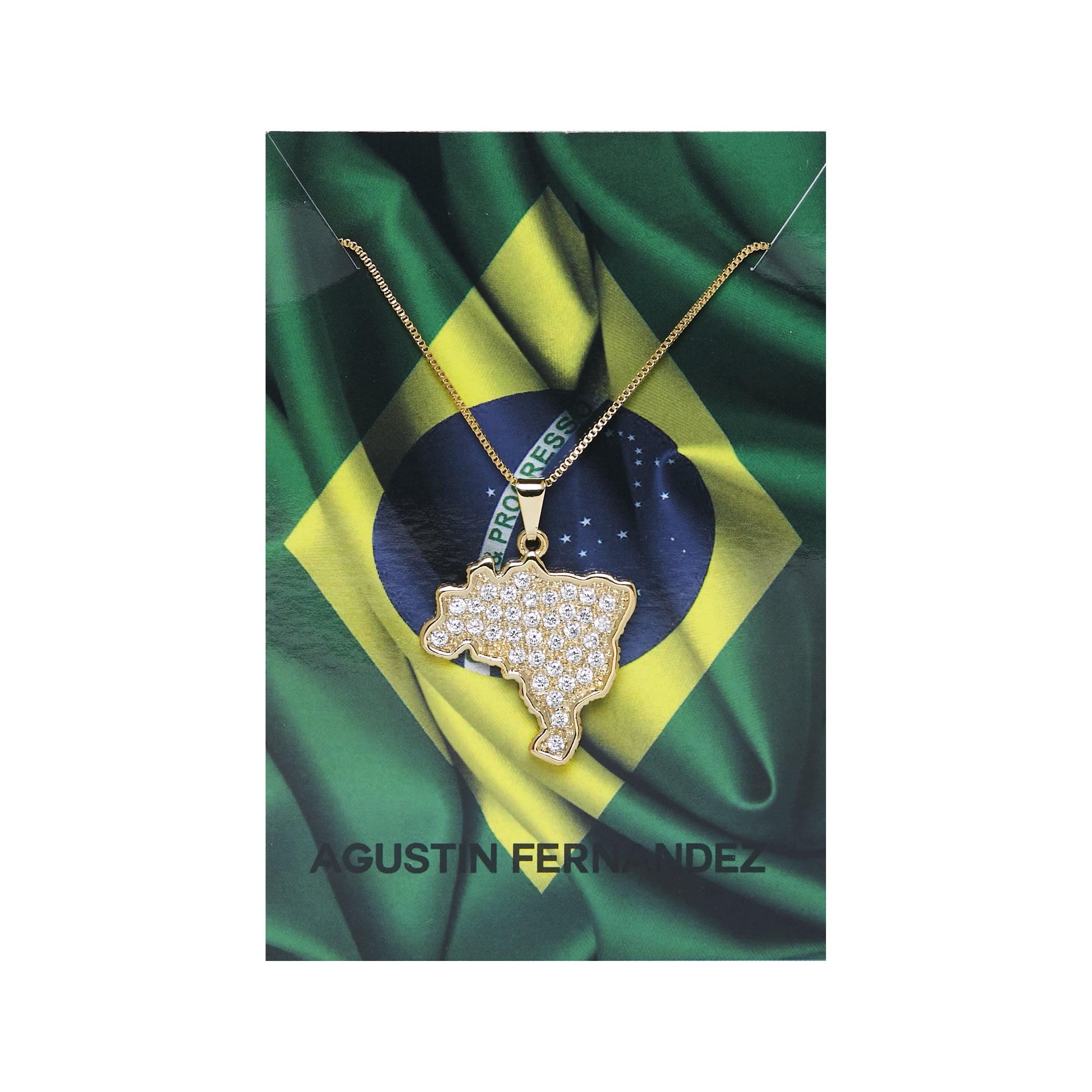 COLAR BRASIL Preenchido com CRISTAL Banhado a Ouro18k、mySite、camillekostekn