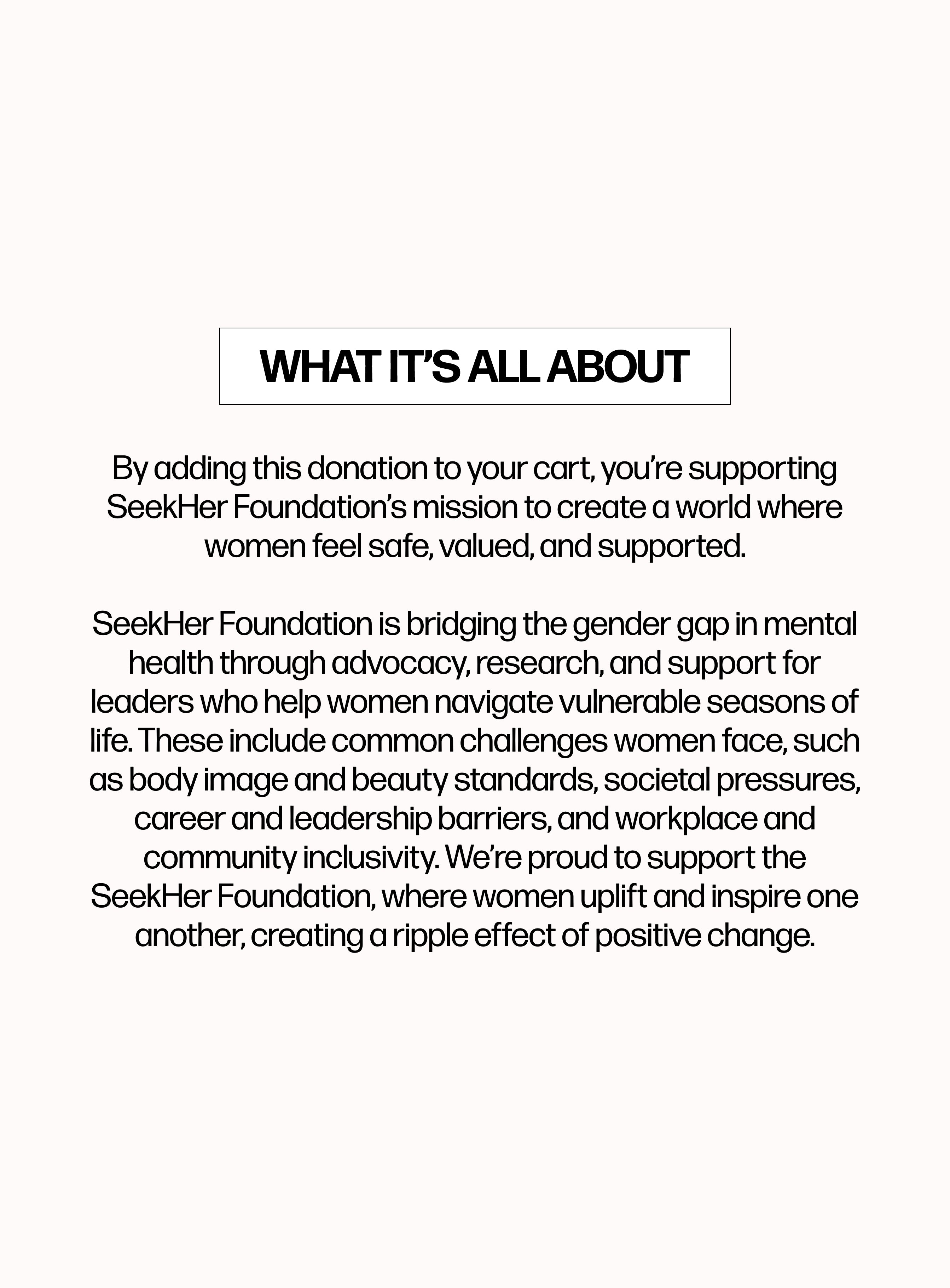 Donate $1 USD to Support SeekHer Foundation、mySite、solidvoid