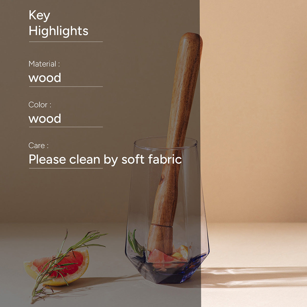 Wooden Bar Muddler | Brown、mySite、camillekostekn