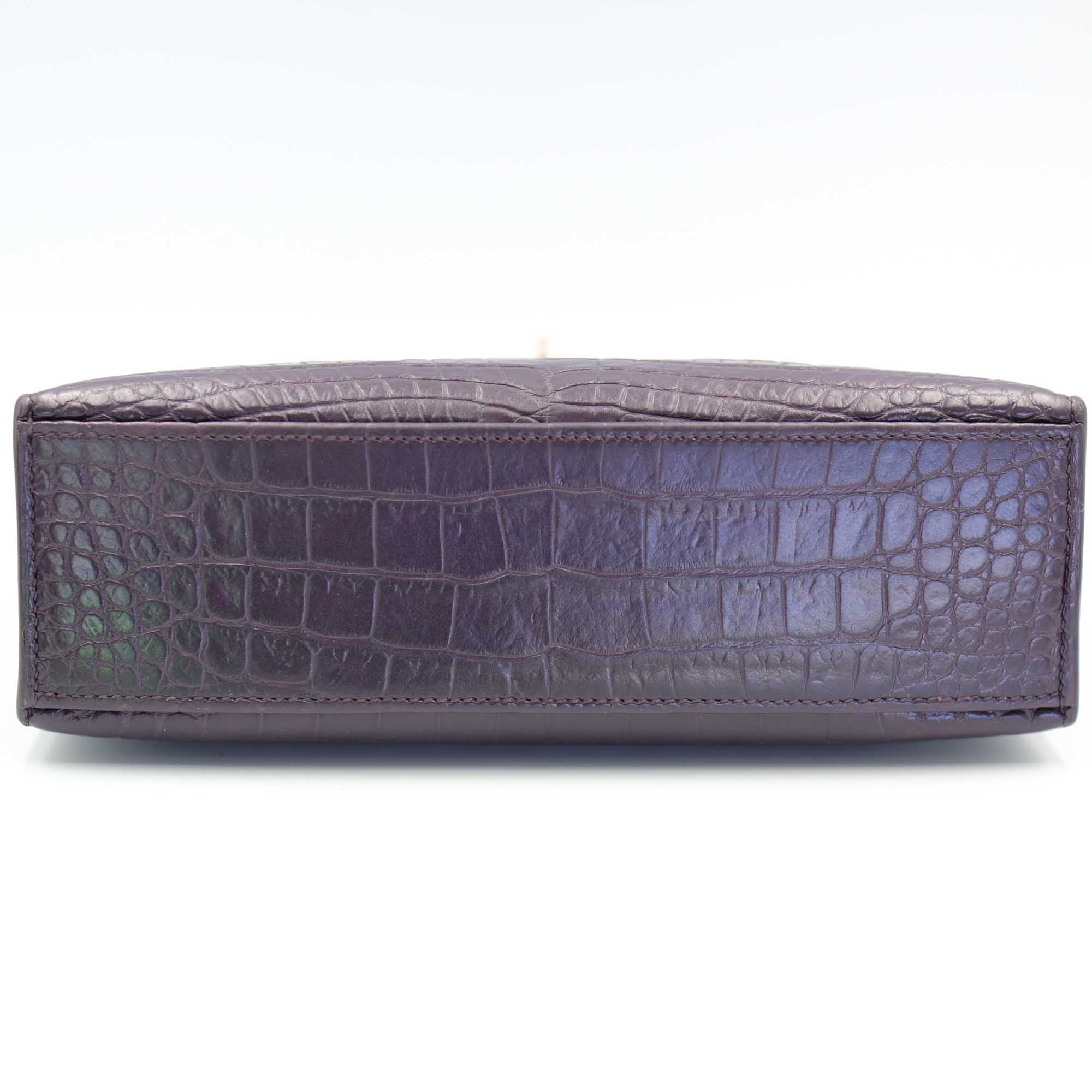 Hermès Mini Kelly Pochette Prunoir Matte Alligator with Palladium Hardware、mySite、garminoutage.com