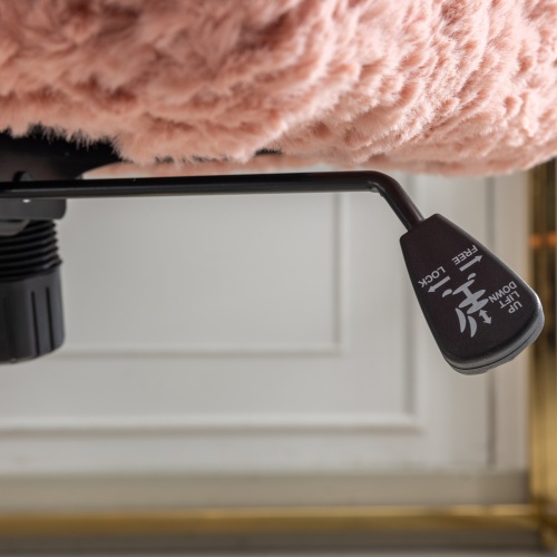 A&A Furniture Office Chair,Artificial rabbit hair Home Office Chair with Golden Metal Base,Adjustable Desk Chair Swivel Office Chair,Vanity Chair(Orange)、、casual