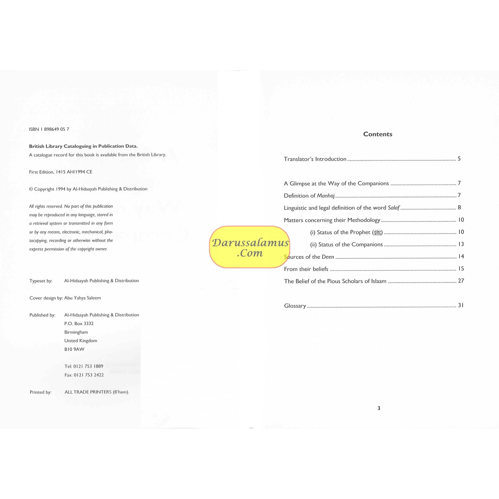 A Glimpse At The Way Of The Companions By Shaykh Abdul Qadir al-Arna'oot、mySite、topwebapps