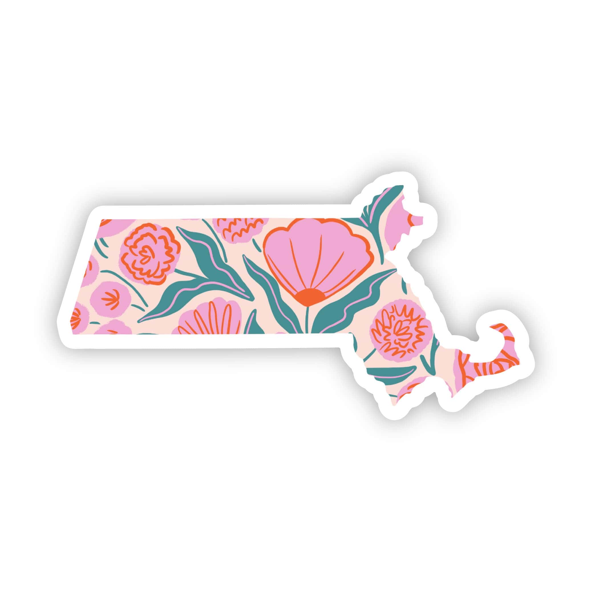  Massachusetts Sticker - Elegant Floral、mySite、ghnorth