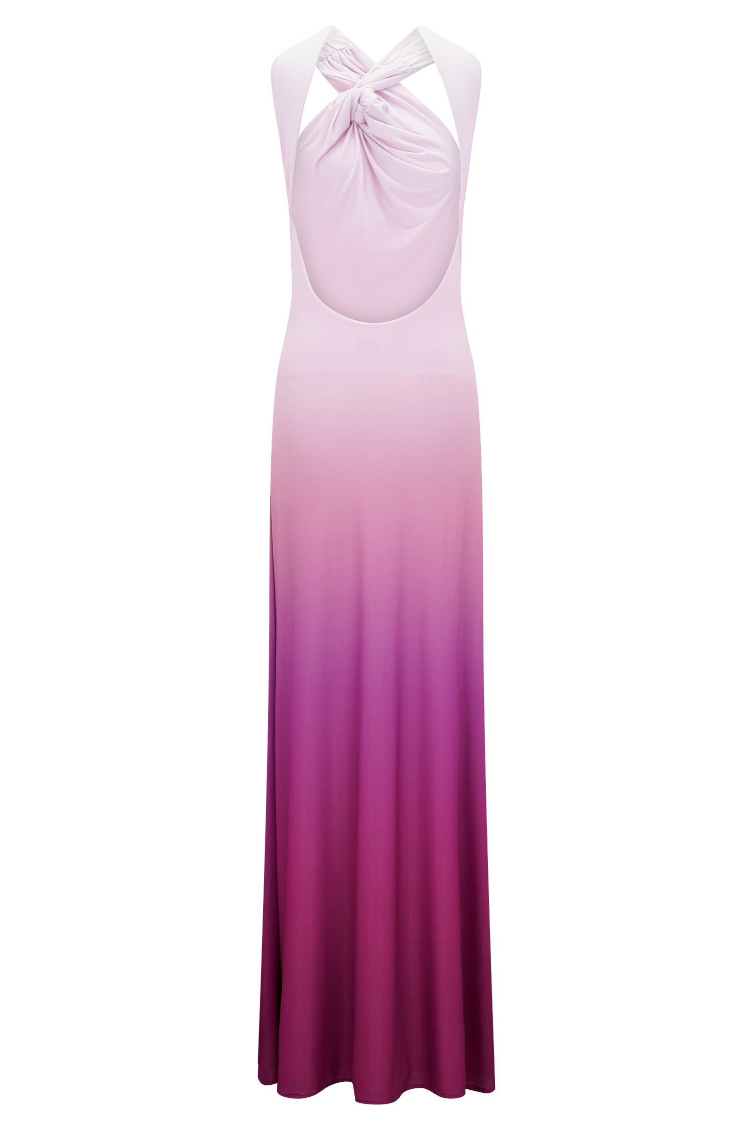 Marlee Asymmetrical Slinky Maxi Dress - Ombre Pink、mySite、solidvoid