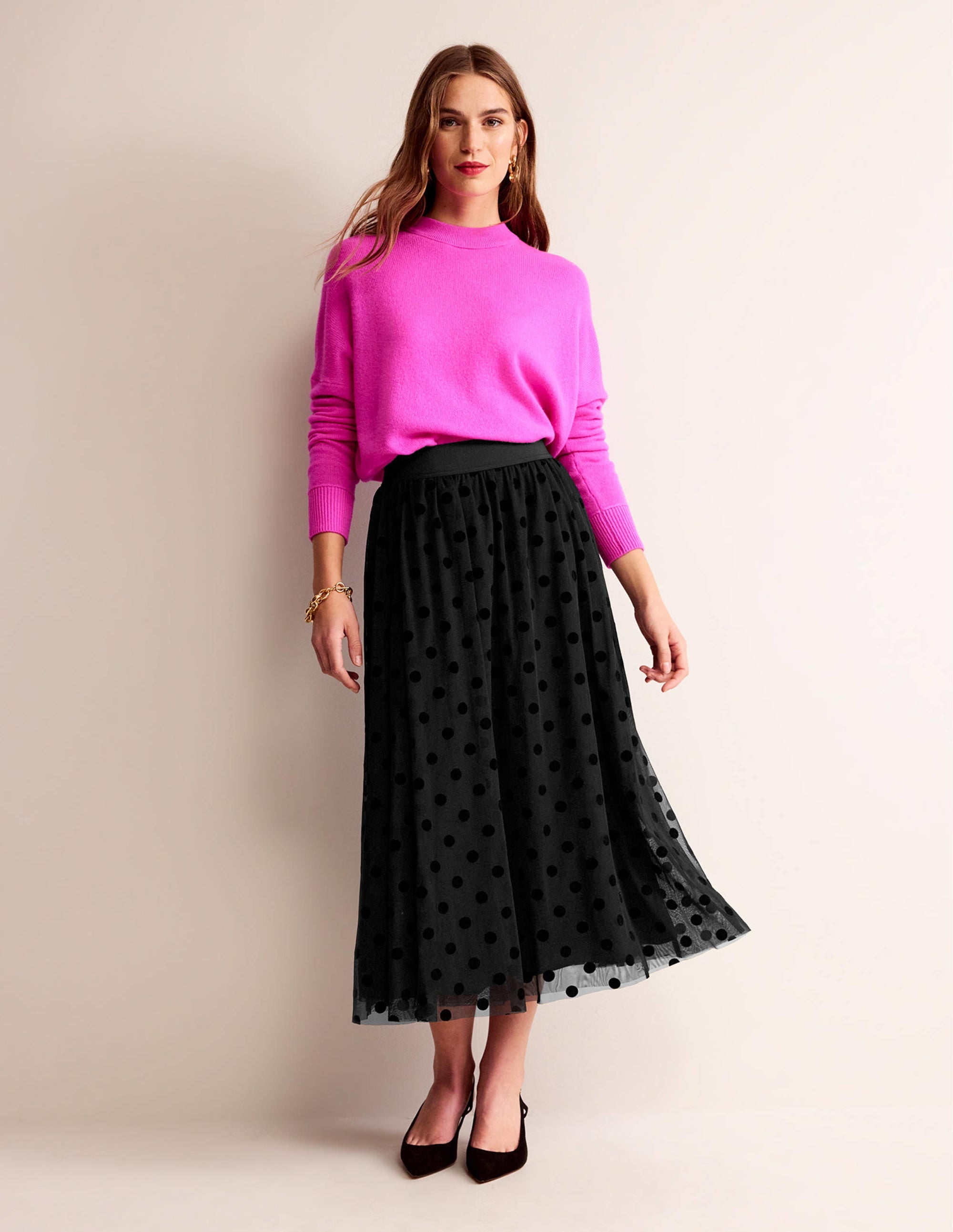  Tulle Full Midi Skirt-Black Spot、mySite、ashleygrahame