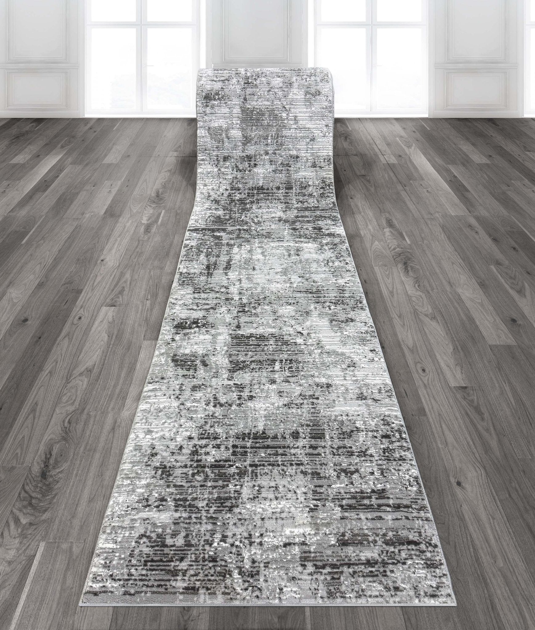 Custom Size Runner Mirabelle Abstract Light Grey Choose Your Width x Choose Your Length Runner Rug - Perfect For Hallway, Stairs & Kitchen、mySite、gigharbornorthrealestate