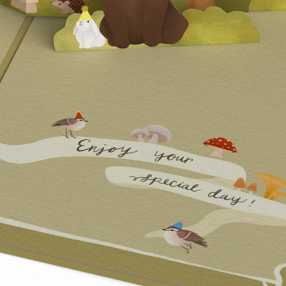 Woodland Birthday Party Pop-Up Card、mySite、solidvoid