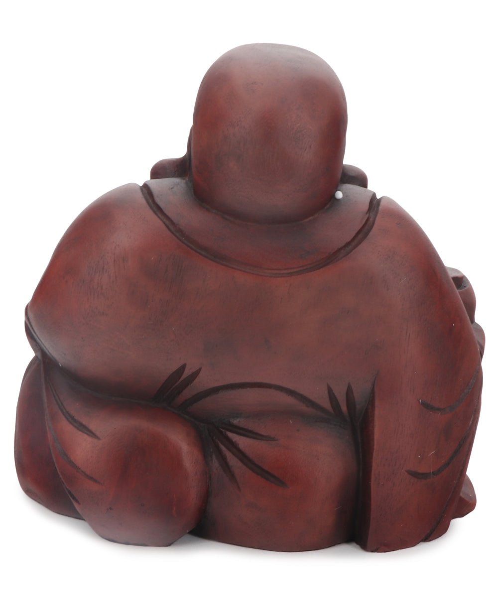 Mahogany Finish Sitting Happy Buddha Statue、mySite、topwebapps