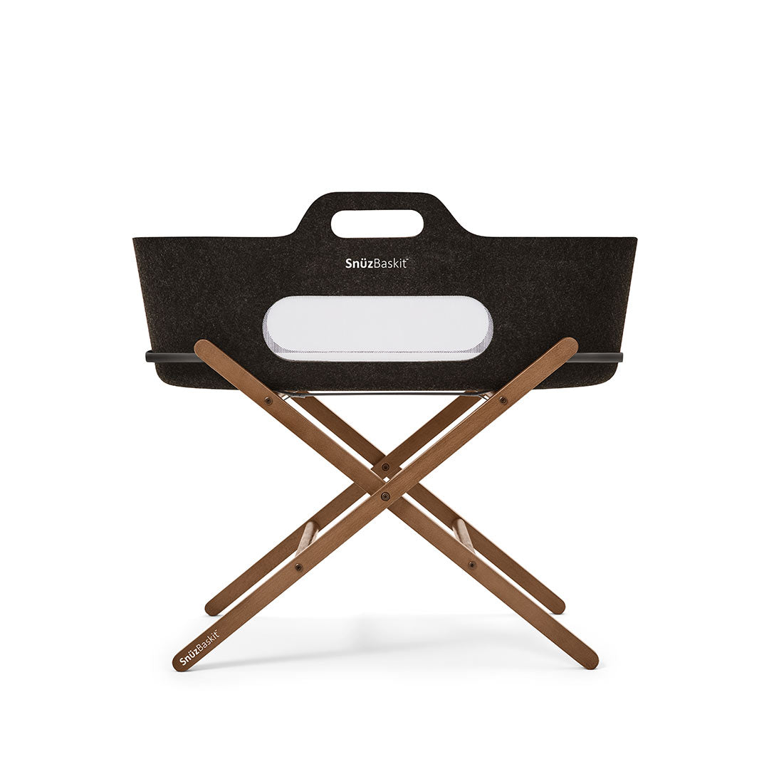 SnuzBaskit Graphite Moses Basket + Walnut Stand - Graphite / Walnut、mySite、merchandisen