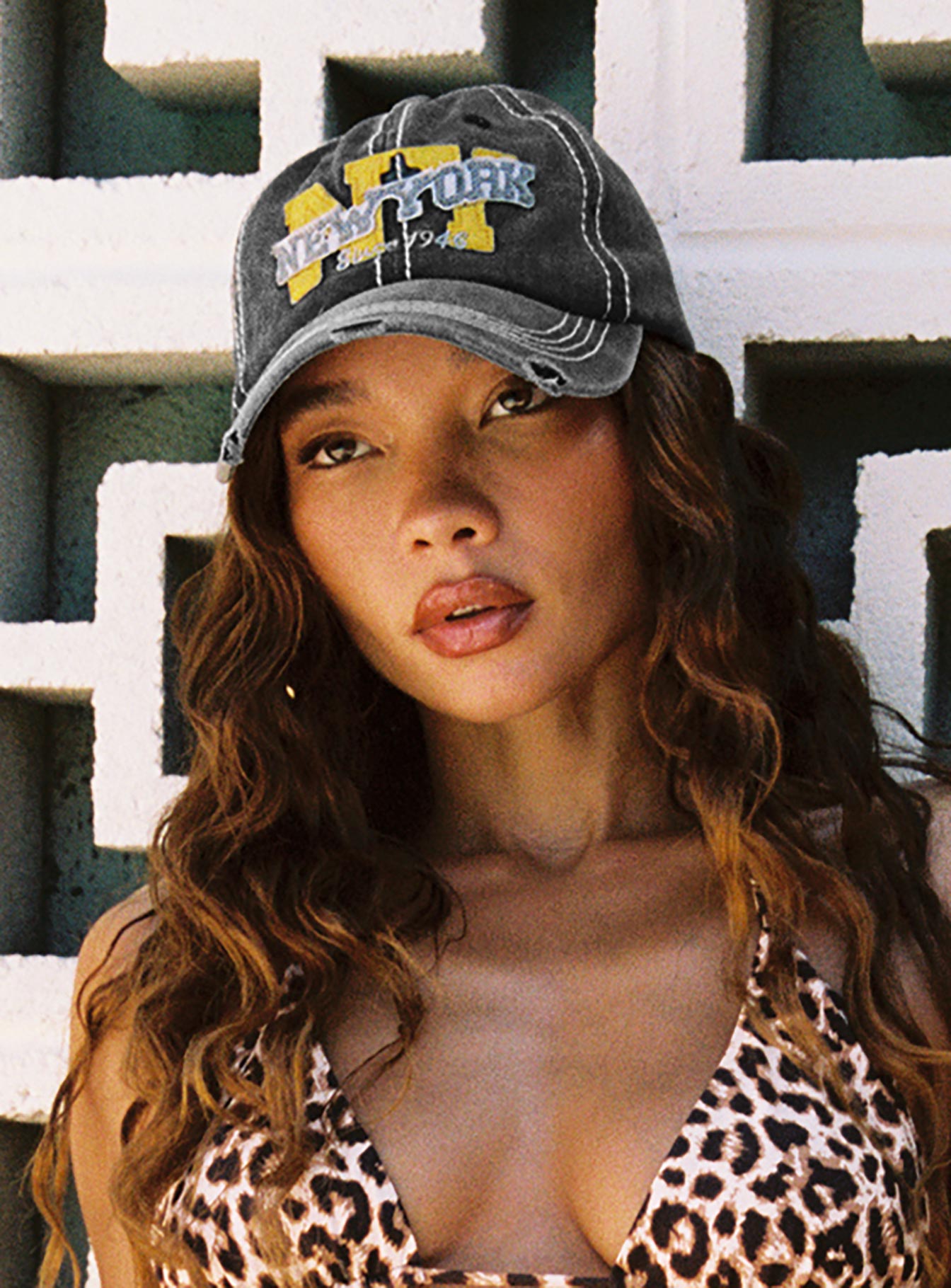 Back To Back Distressed Cap Black、mySite、solidvoid