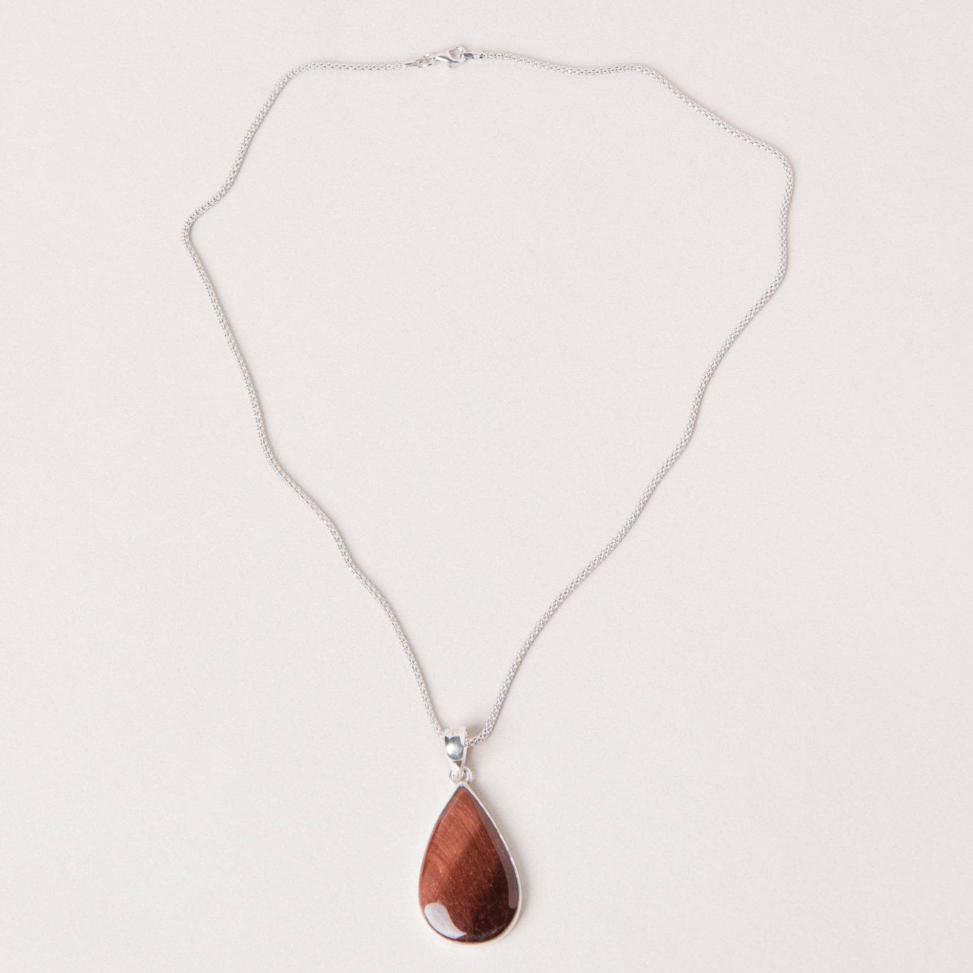 Red Tiger Eye Teardrop Pendant Necklace、mySite、hinf8tx79