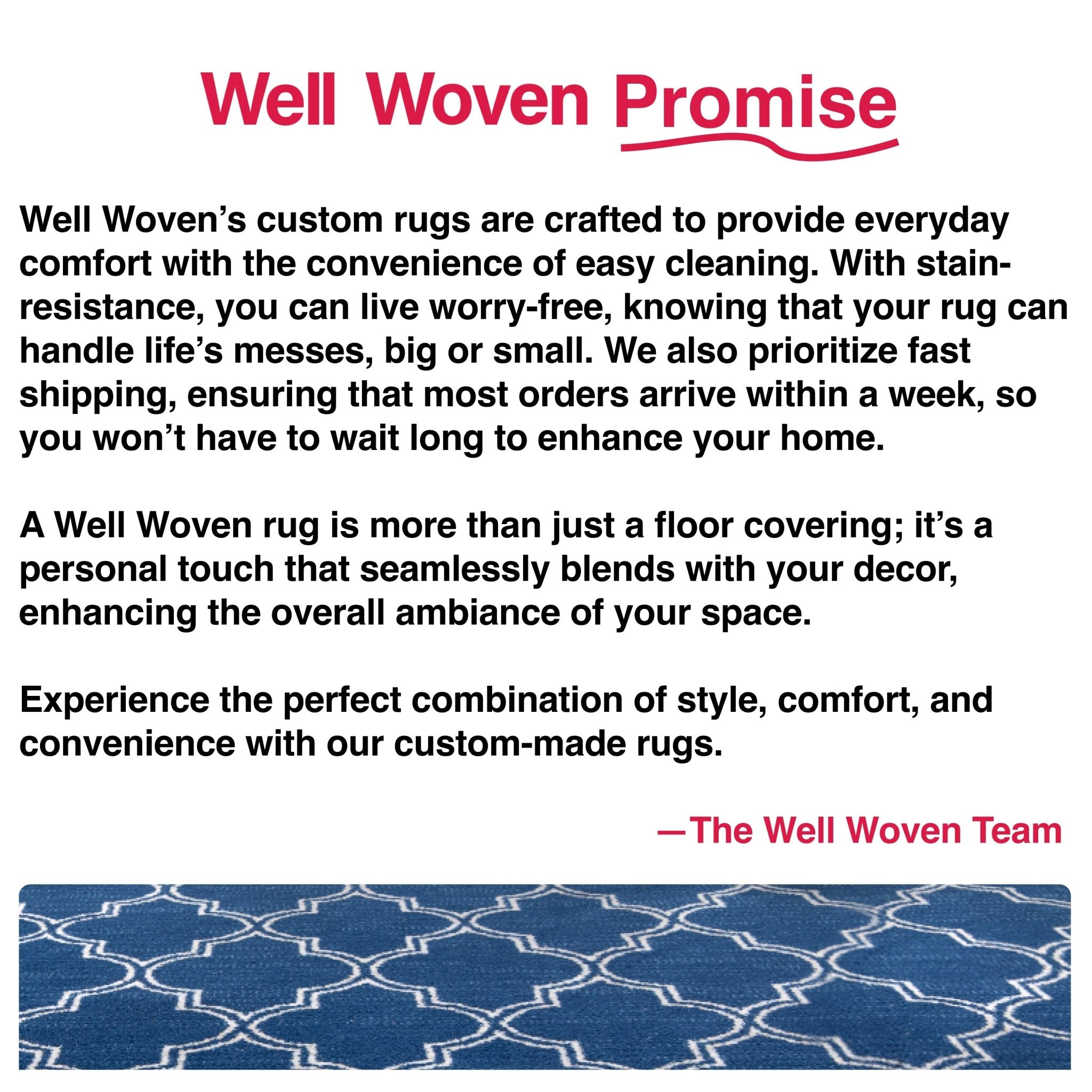 Nantucket Trellis Custom-Made Rug, Made to Order, High-Quality, Elegant Blue Design Area Rug、mySite、gigharbornorthrealestate