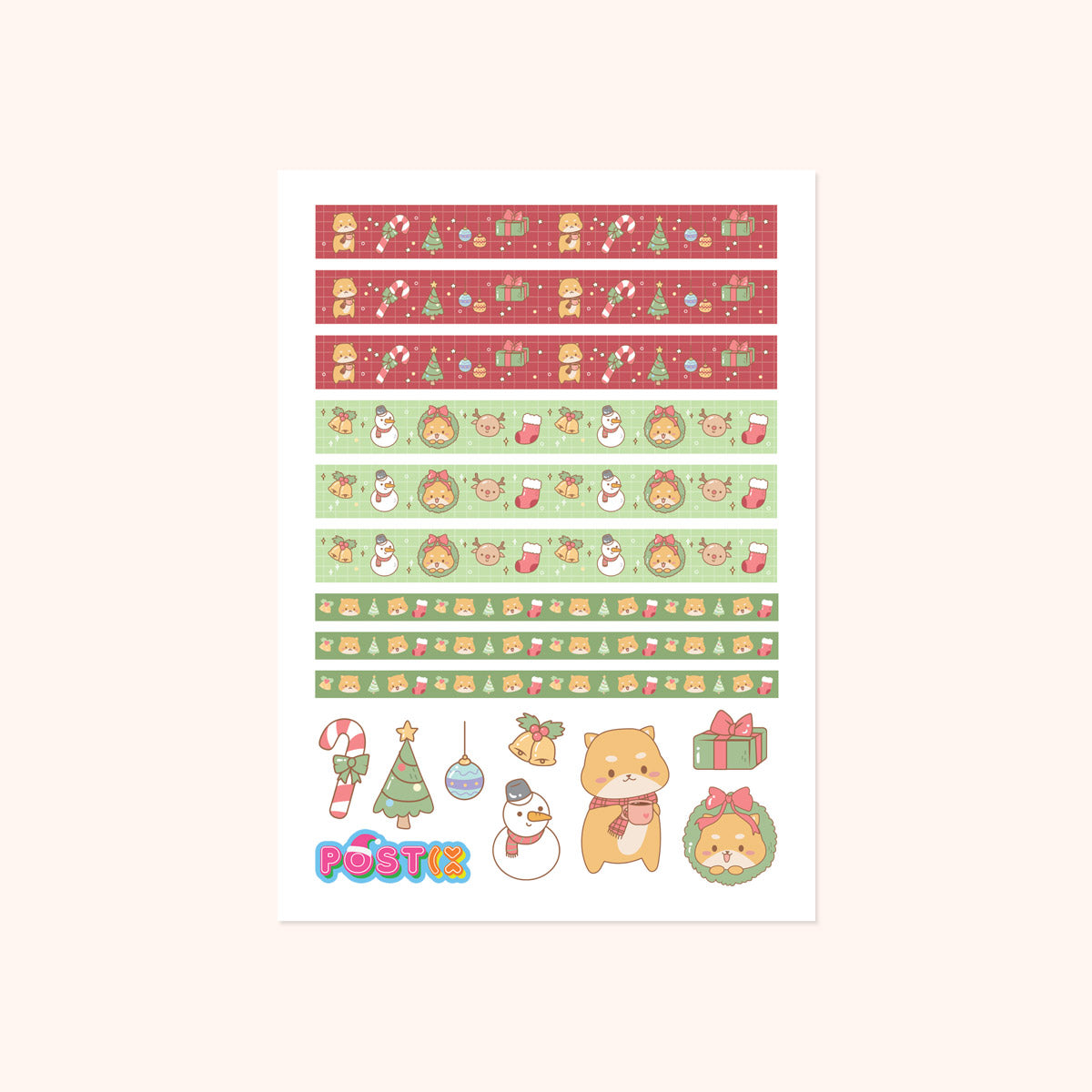  Cute Christmas Washi Sticker Sheet、mySite、ghnorth