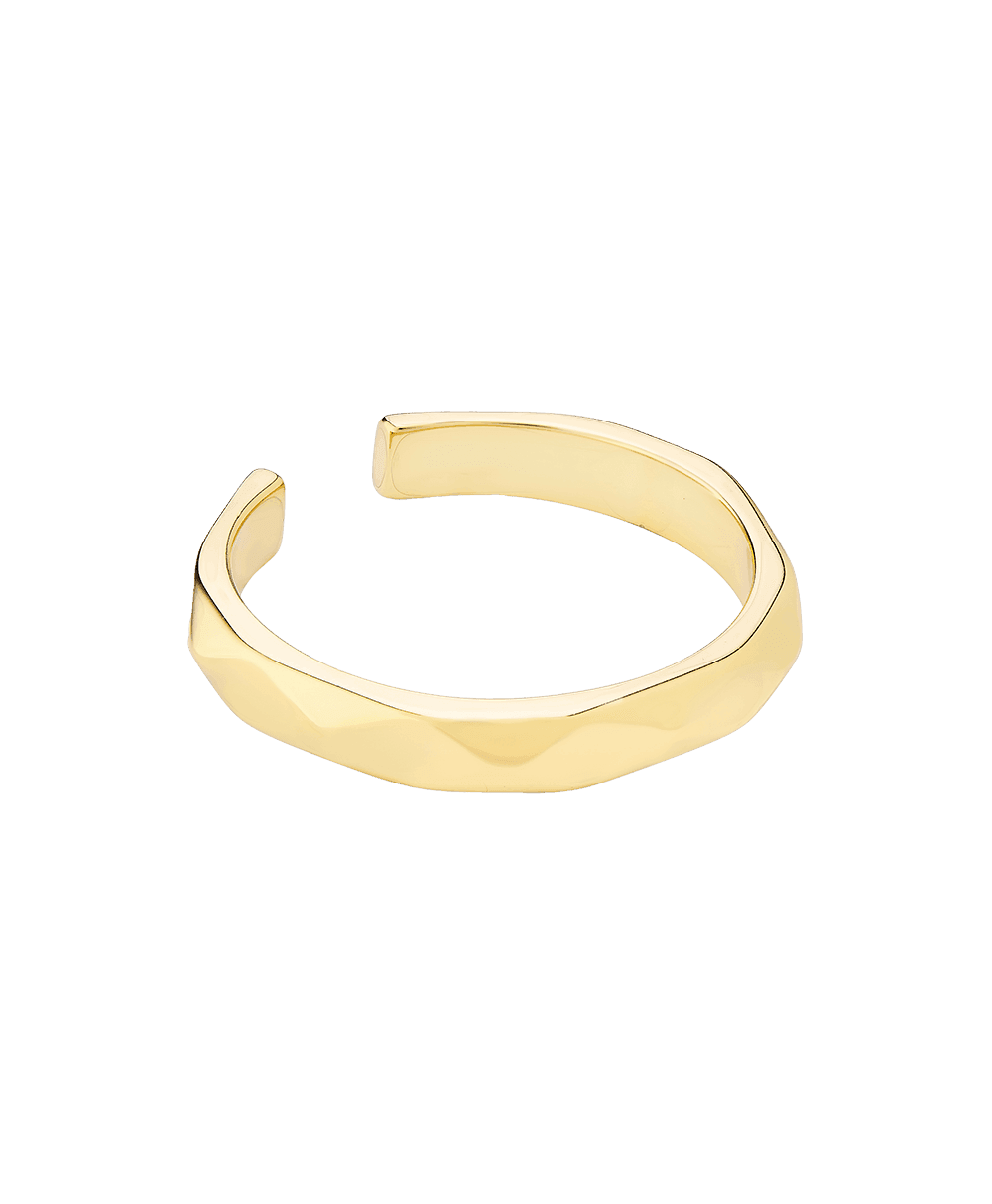  Lene Hex Ring 18ct Gold Plate