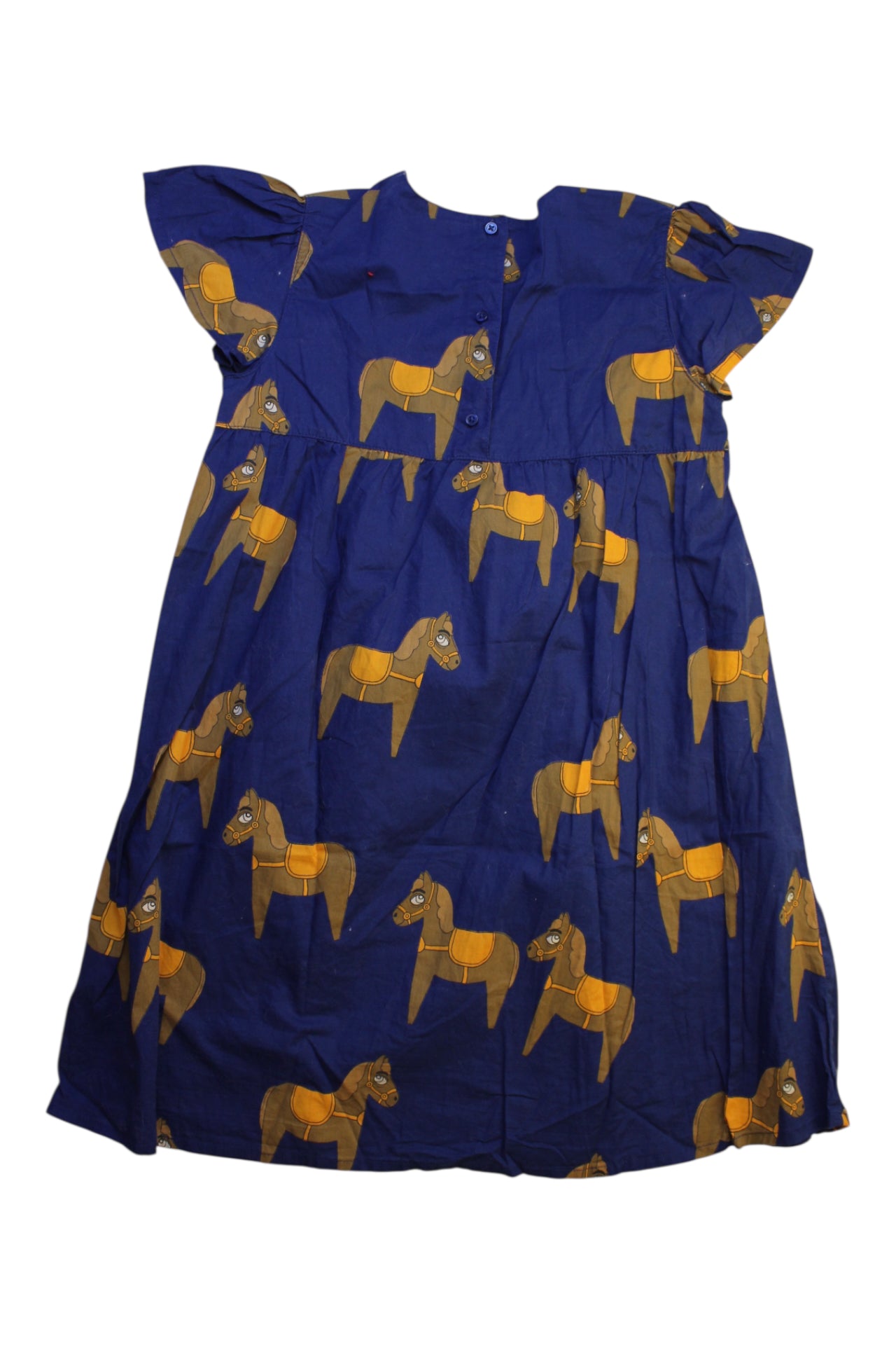Mini Rodini Horse Print Short Sleeve Dress 7Y、mySite、g9winljtr