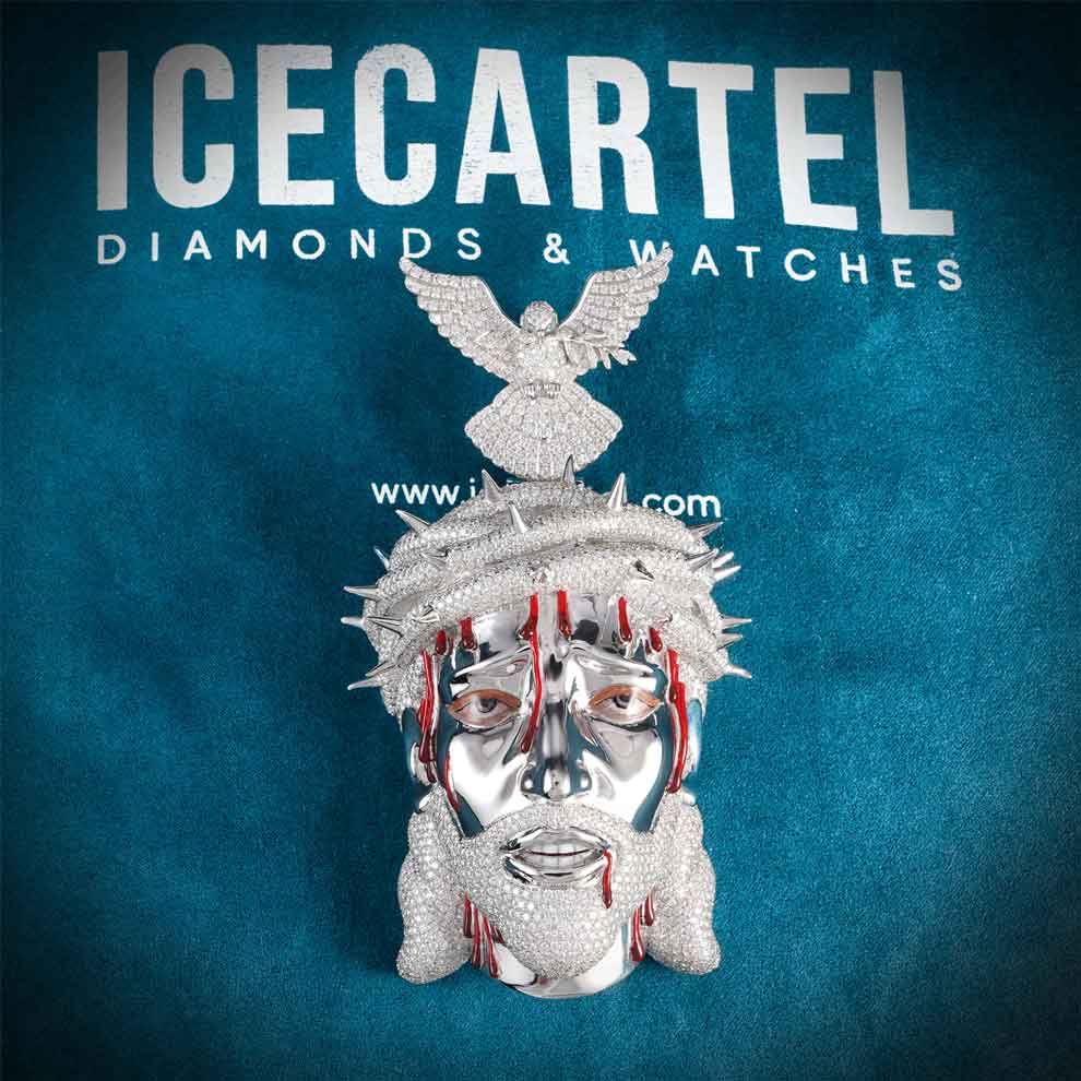 Enamel Moissanite Jesus Pendant 14K Gold、mySite、hinf8tx79