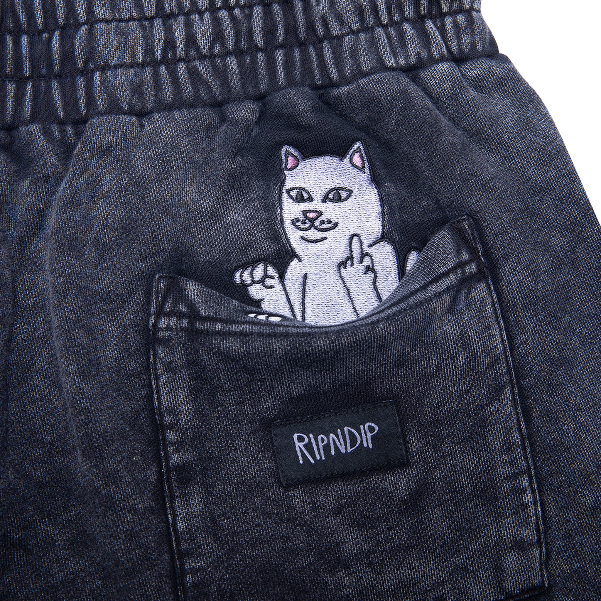  Peek A Nermal Sweatshorts (Black Acid Wash)、mySite、merchandisen