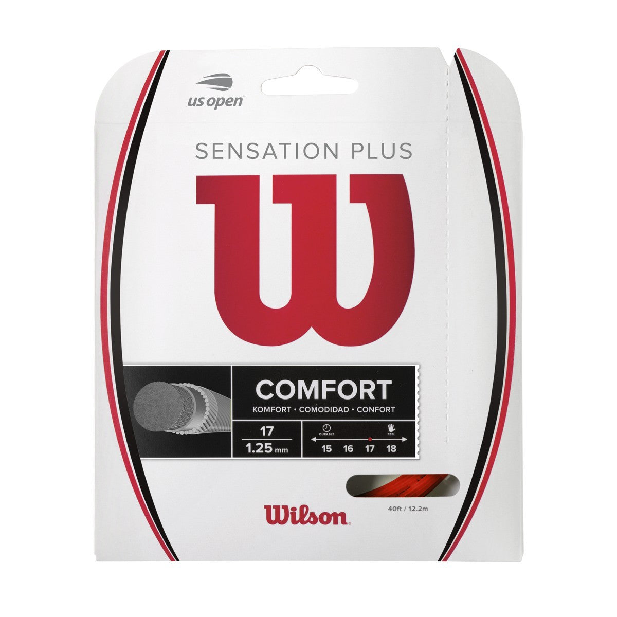Wilson Sensation Plus 17/1.28 Tennis String (Red)