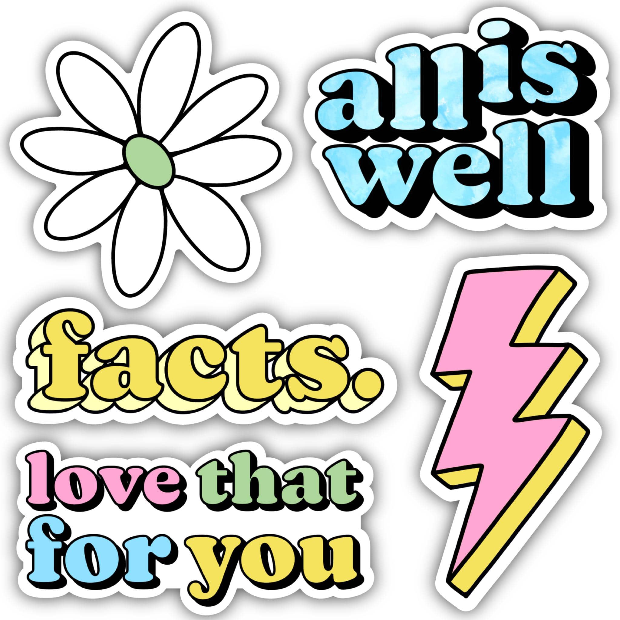  Aesthetic Sticker 5 Pack - All Is Well Blue、mySite、elrpsem3k