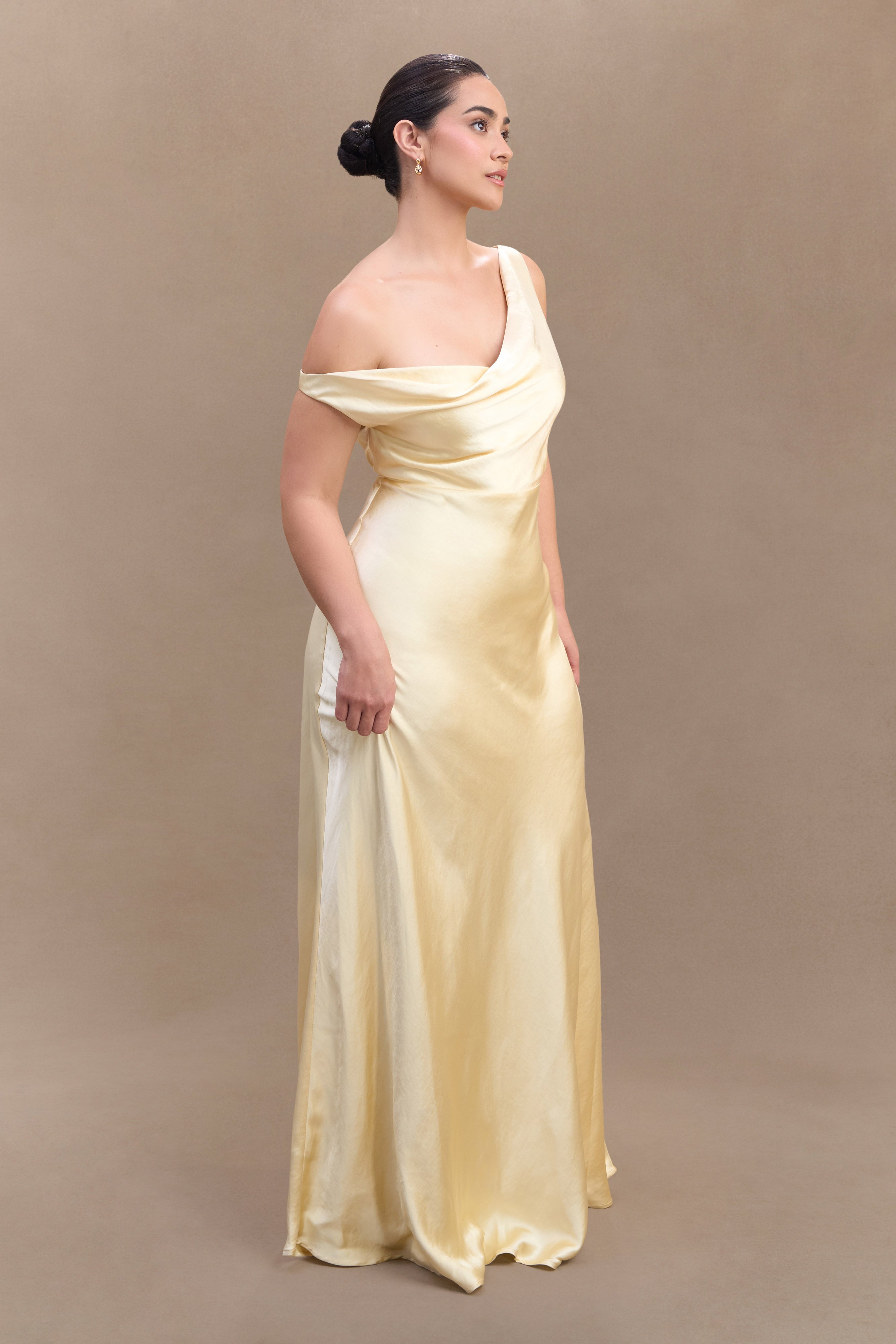 Jacinta One Shoulder Maxi Dress - Pastel Lemon、mySite、solidvoid