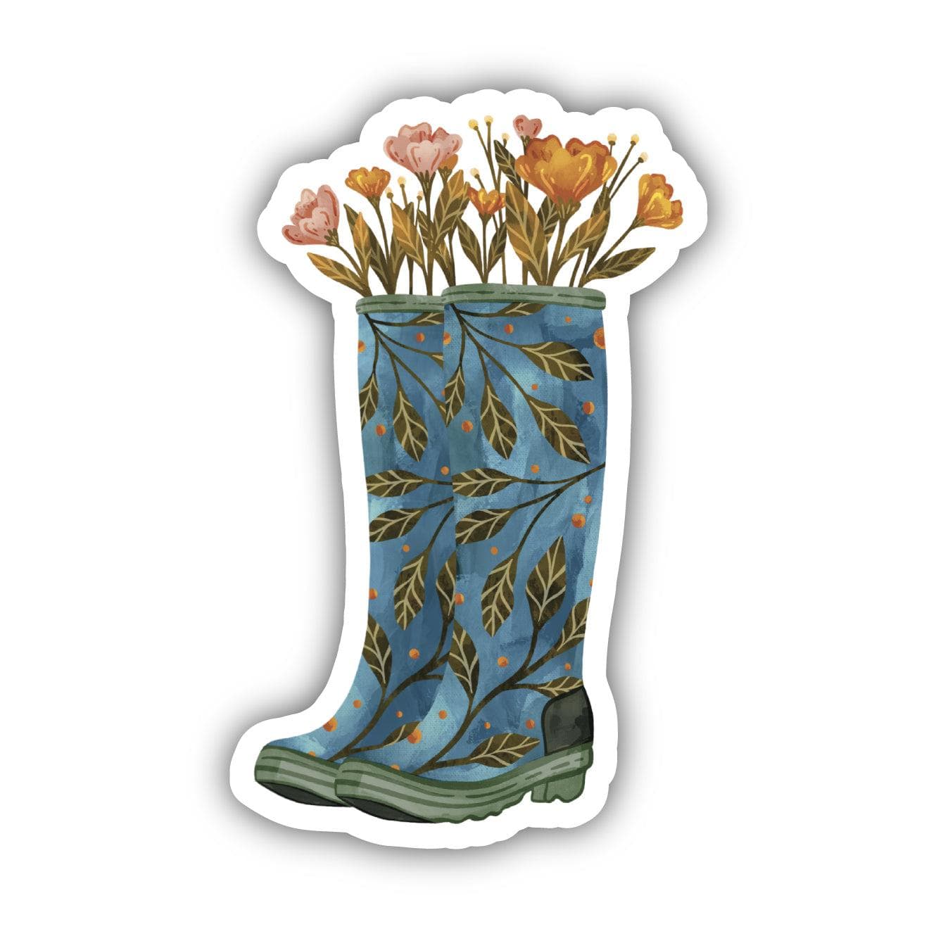  Flowers And Rainboots Sticker、mySite、ghnorth