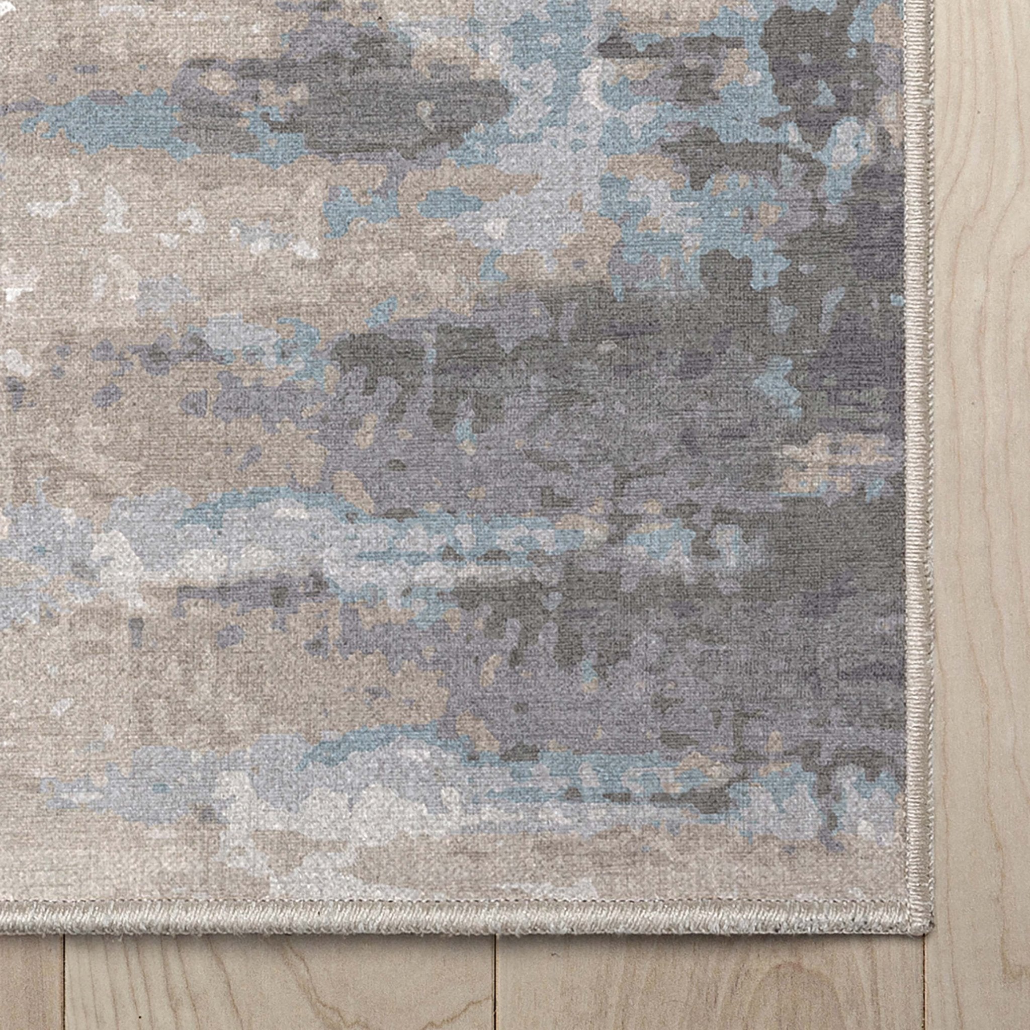 Tuscany Abstract Brushstroke Beige Blue Flatweave Rug、mySite、gigharbornorthrealestate