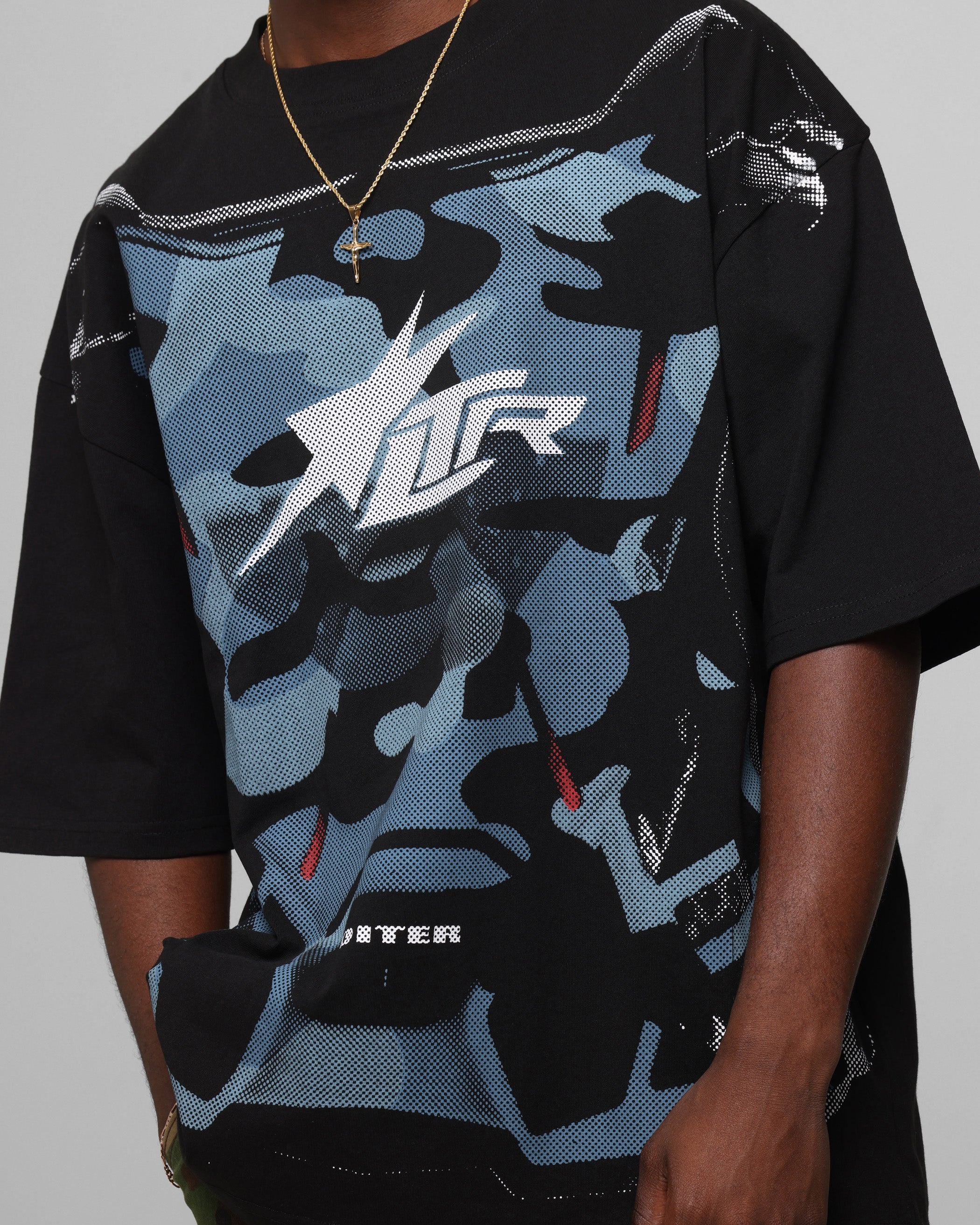 Loiter Motocross Vintage T-Shirt Black/Navy Blue、mySite、zt4zffjzw