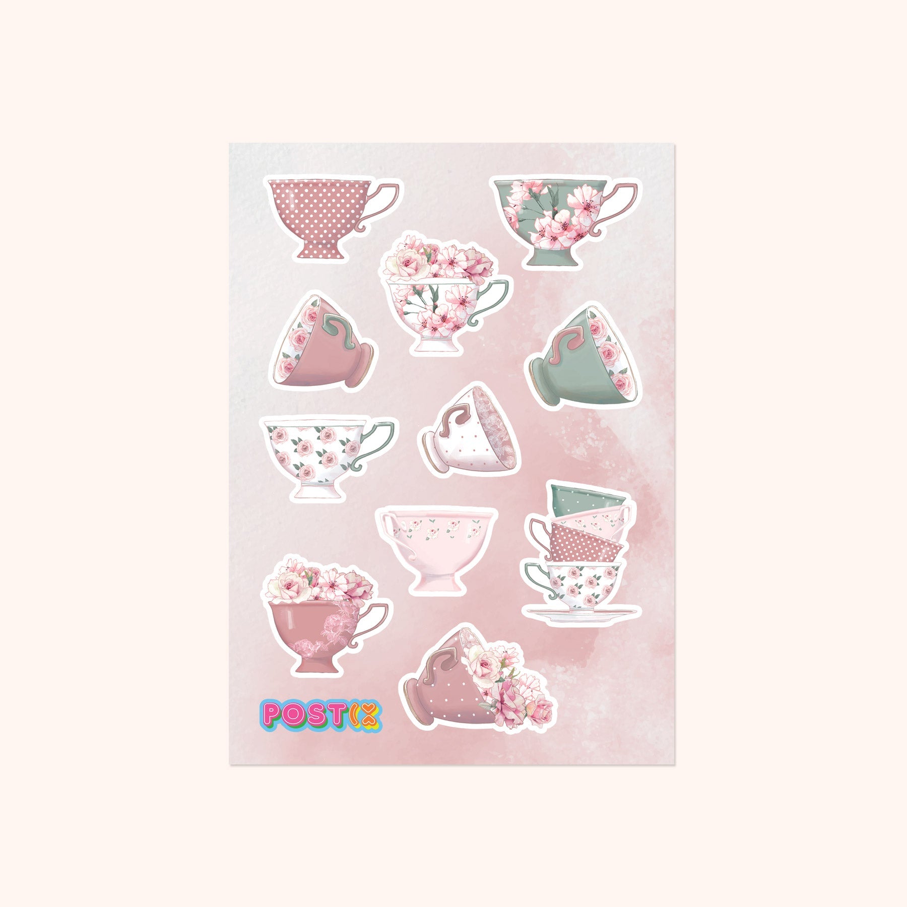  Vintage Tea Time Washi Sticker Sheet、mySite、ghnorth