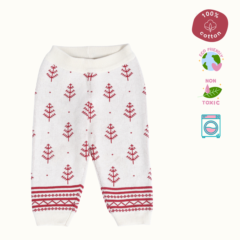 Cotton Sweater & Lower Set | Secret Santa Printed | Navy Blue & Pink | Set of 2、mySite、camillekostekn