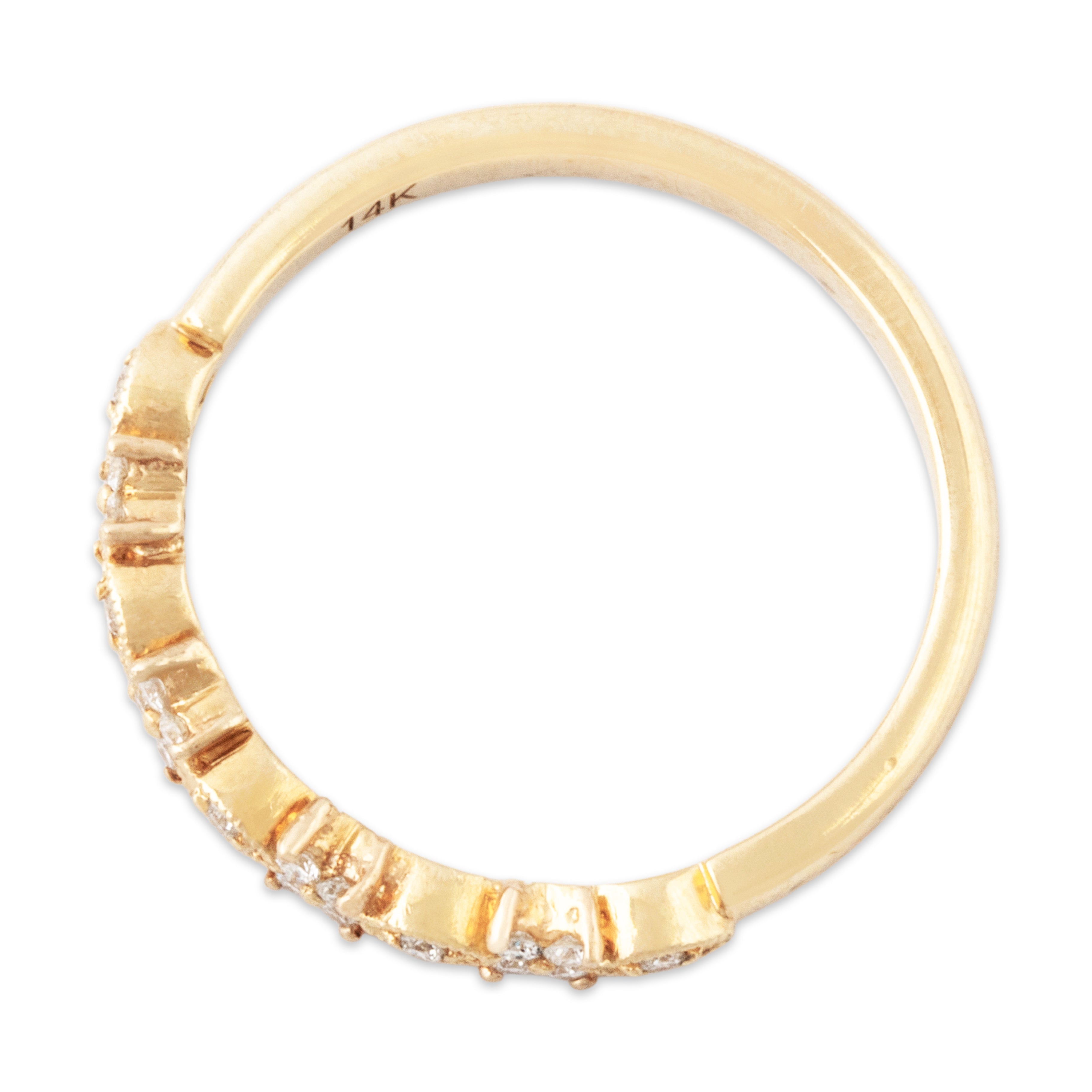 Vintage 14k Yellow Gold Diamond Dainty Floral Band Ring 6.50、mySite、hinf8tx79