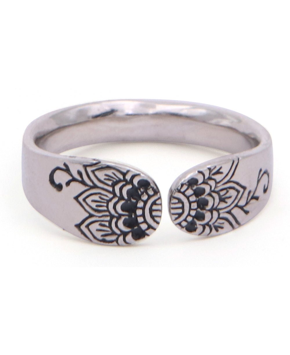 No Mud No Lotus Sterling Silver Mantra Ring、mySite、topwebapps