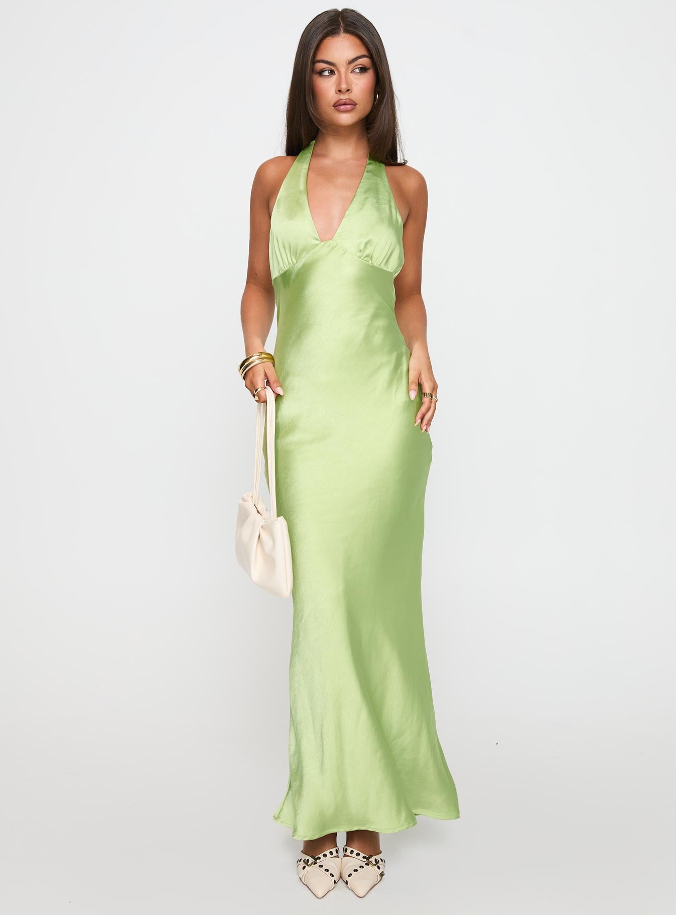 Gloriana Halter Maxi Dress Green、mySite、solidvoid