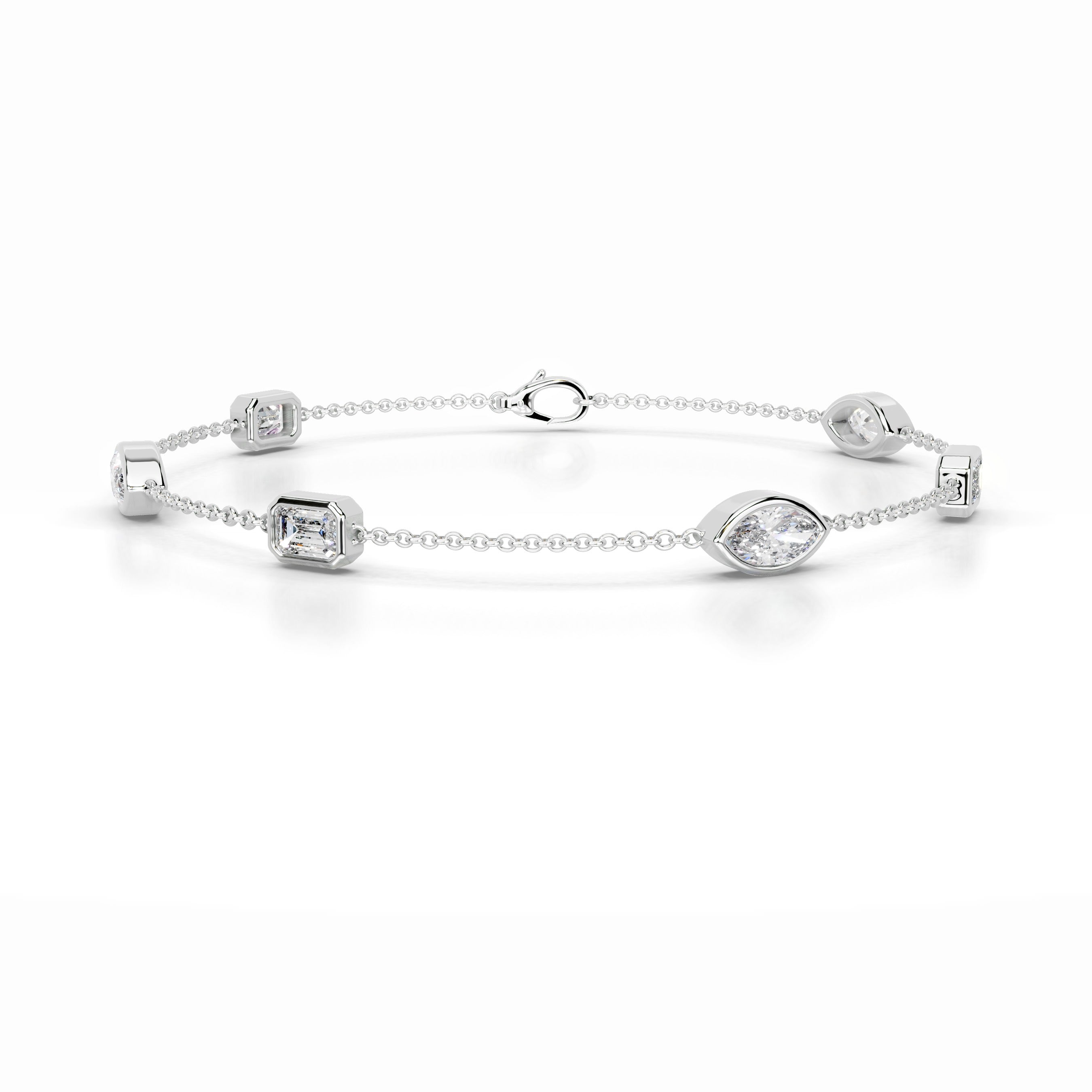 Heather Diamond Chain Bracelet - 18K White Gold、mySite、hinf8tx79