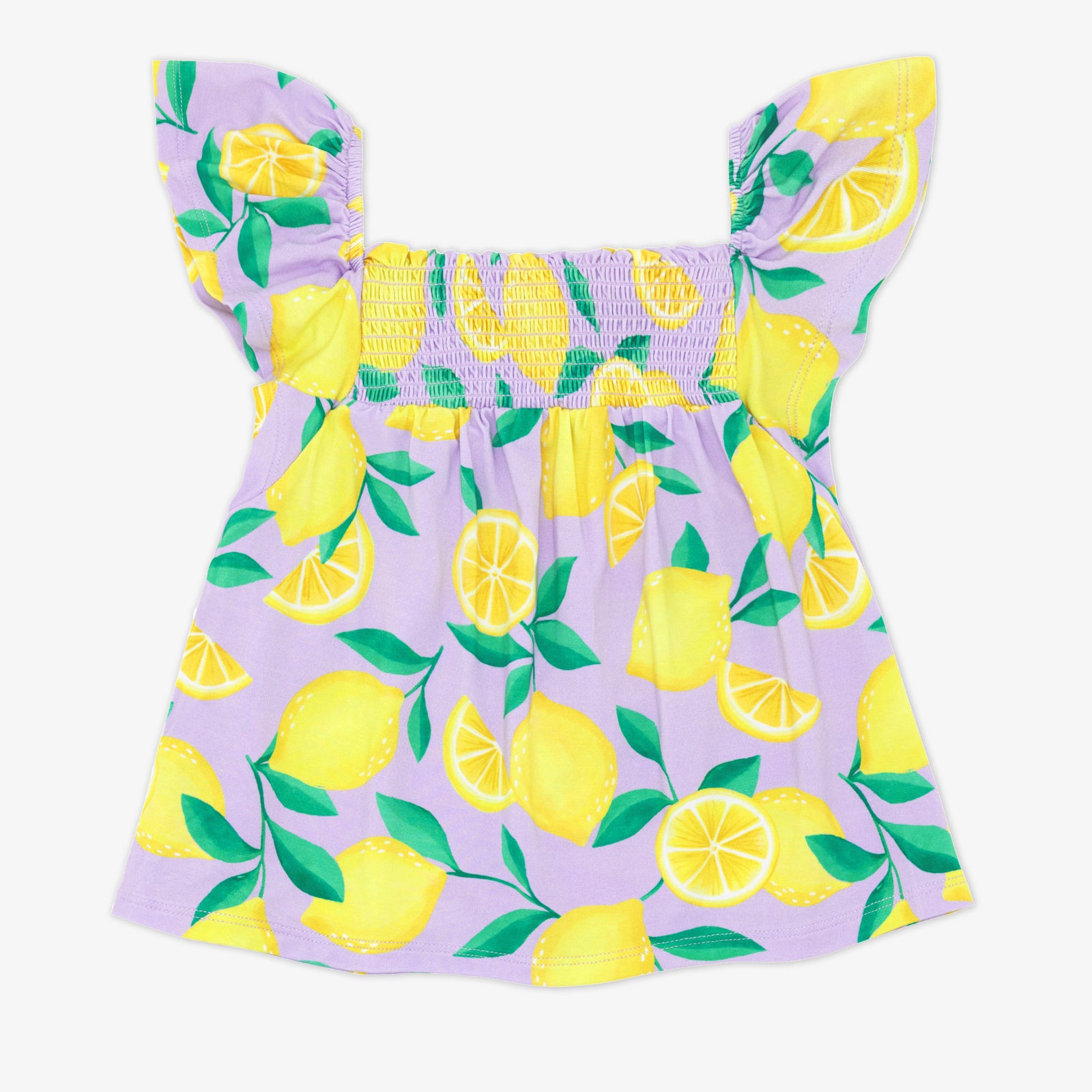  Lavender Sunny Citrus Smocked Flutter Top、mySite、layawaytickets