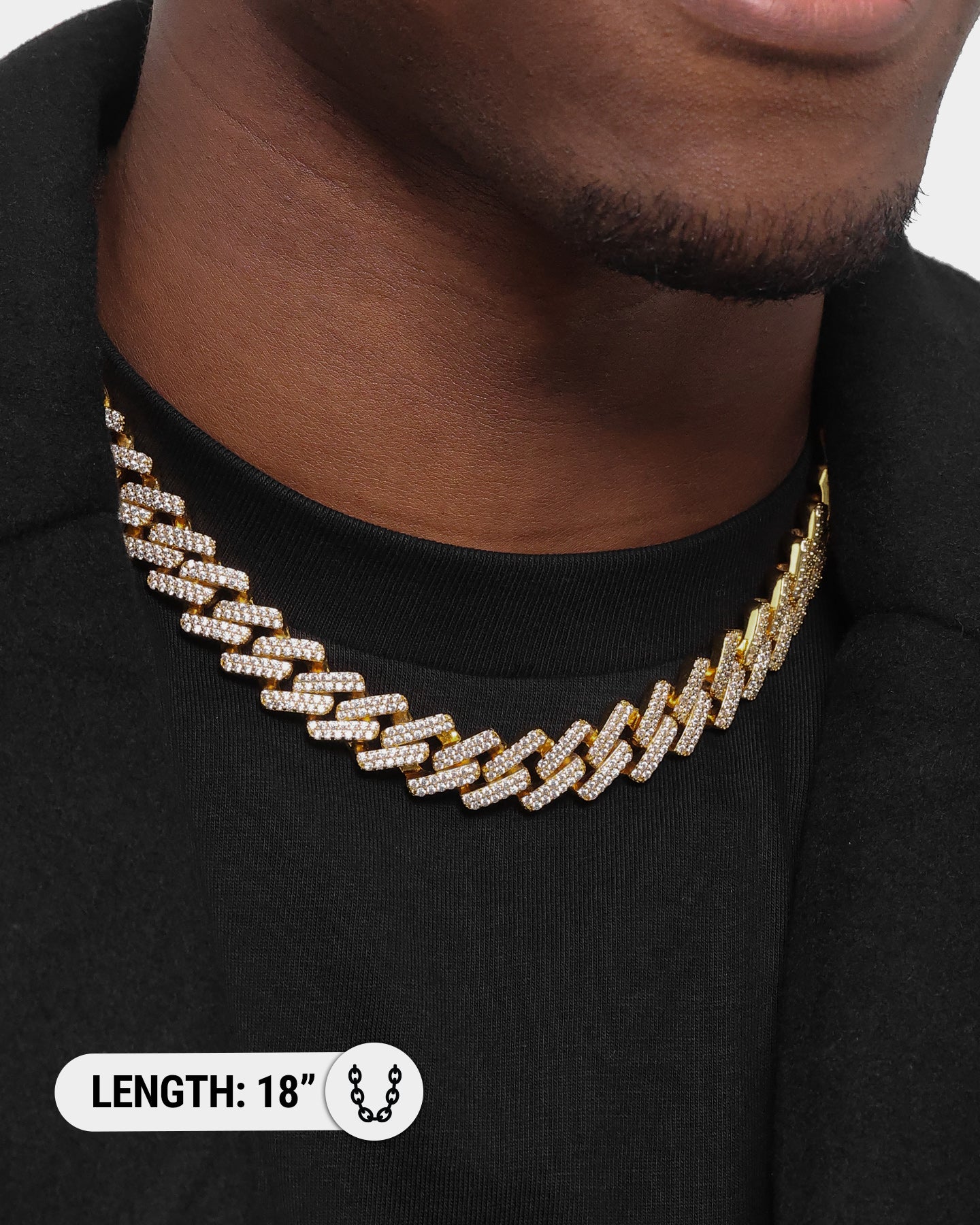 NXS 18 14mm Iced Interlink Chain Iced Gold、mySite、zt4zffjzw