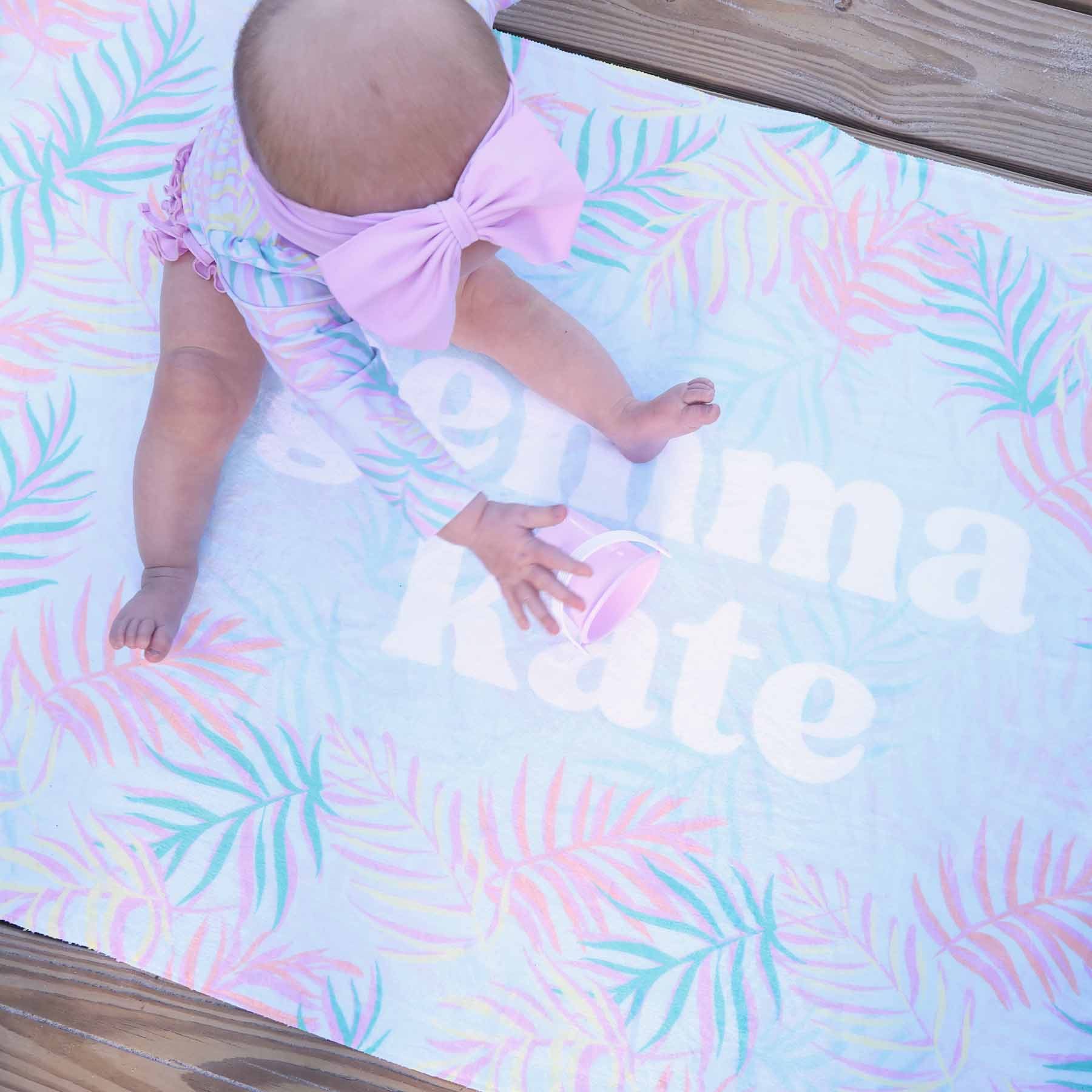  Island Palms Personalized Kids Beach Towel、mySite、layawaytickets