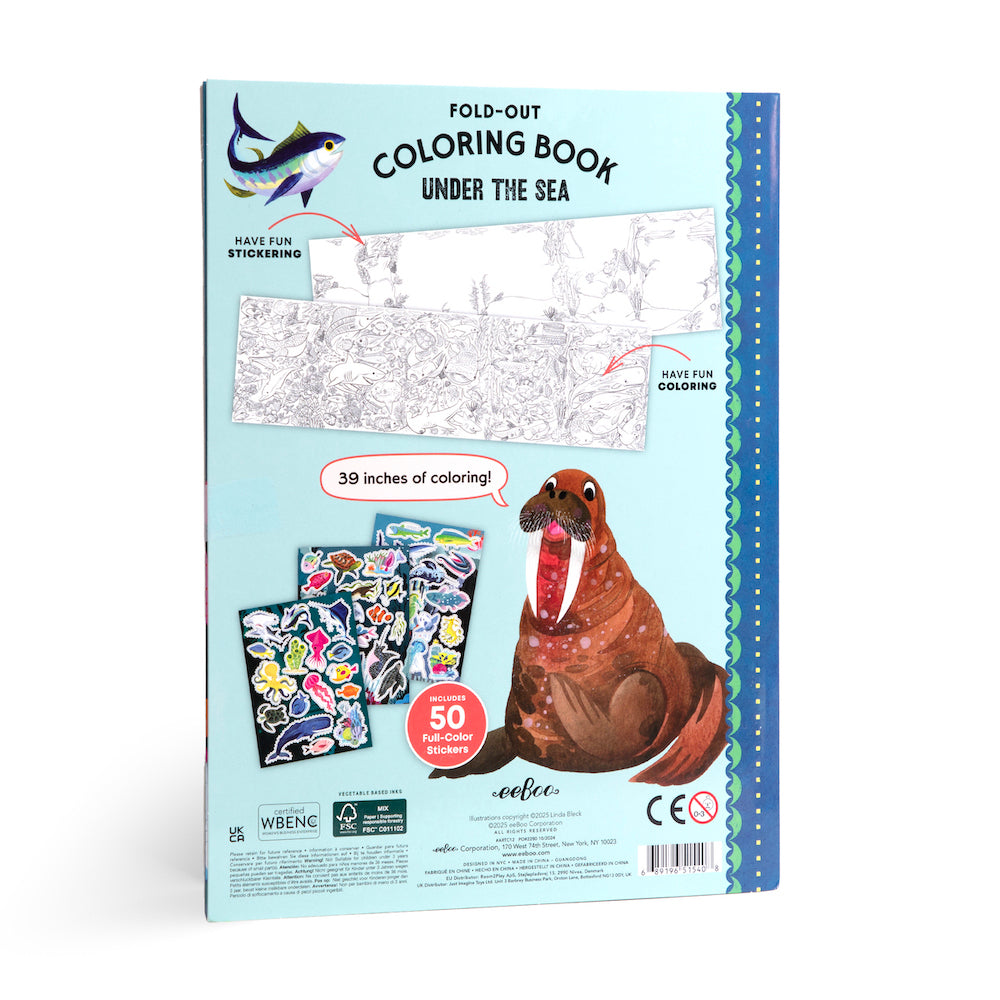  Under the Sea Fold-Out Coloring Book with Stickers、mySite、ghnorth