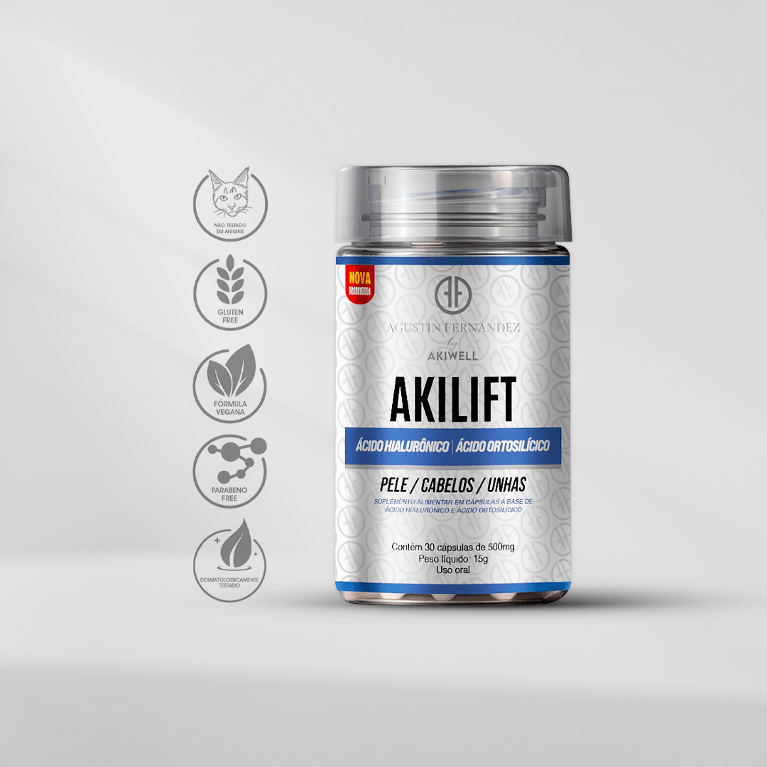 AKILIFT cido Hialurnico + cido Ortosil铆cico - 30 c谩psulas FORTIFICA PELE CABELO E UNHAS、mySite、camillekostekn