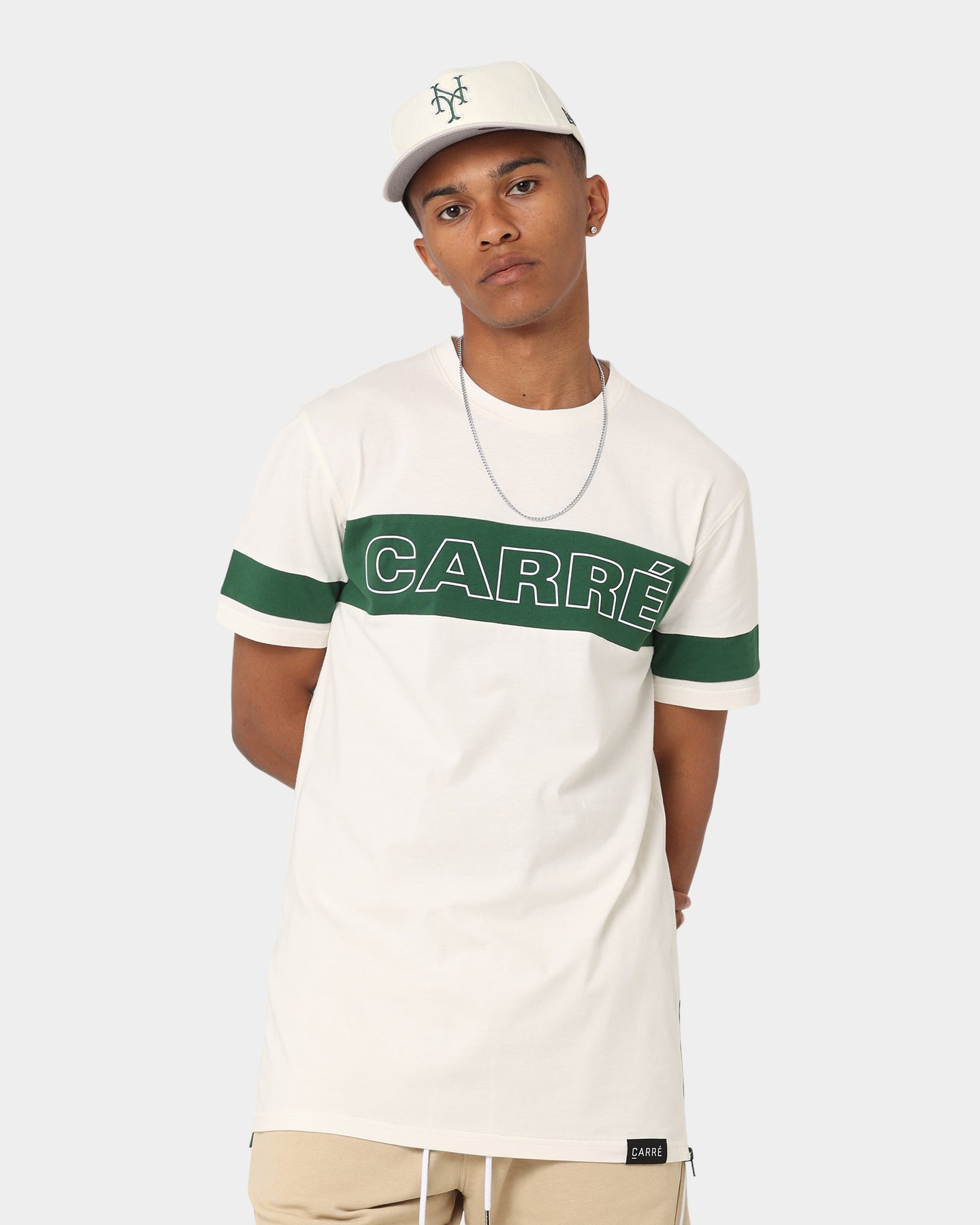 Carré Panneau T-Shirt Off White/Green、mySite、zt4zffjzw