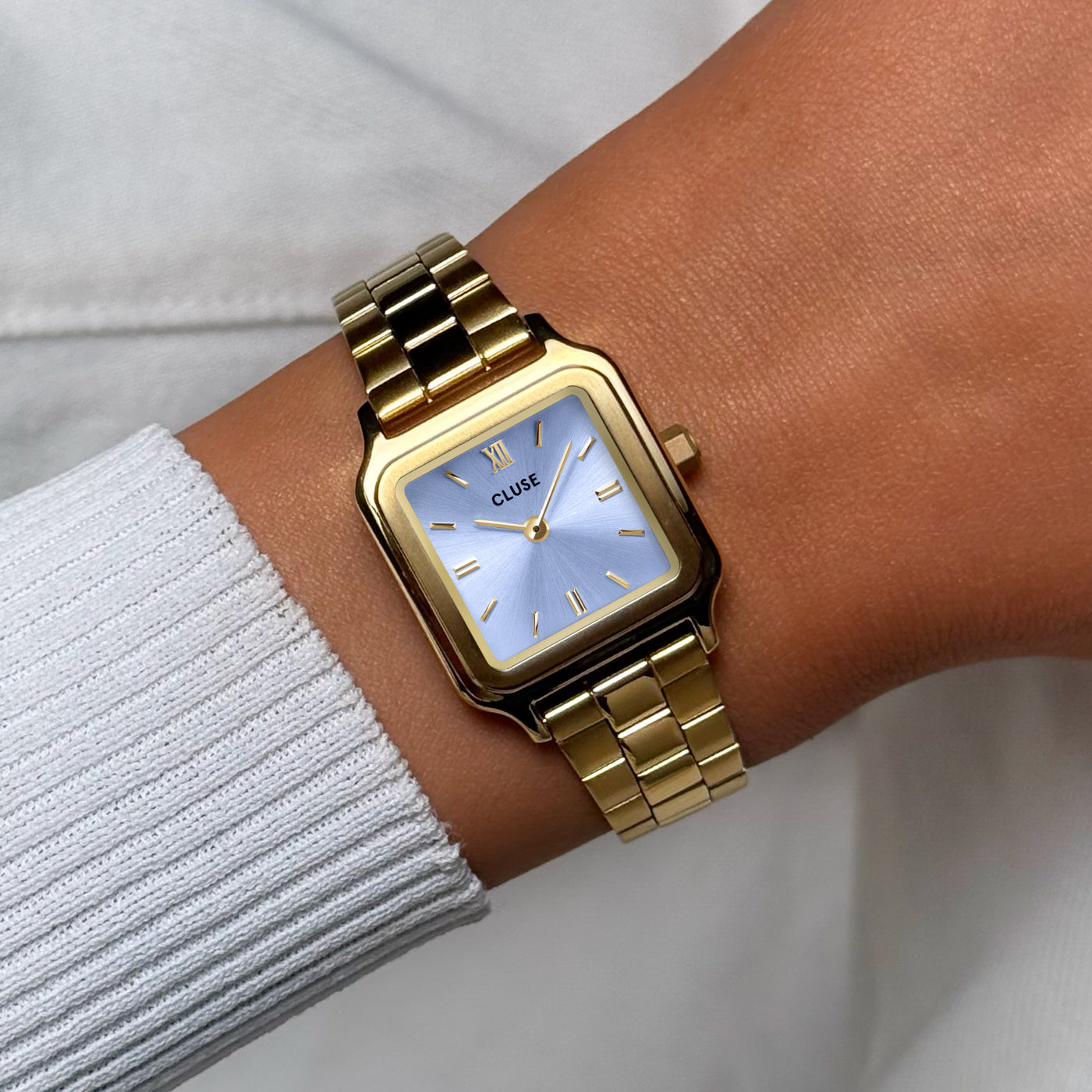  Gracieuse Petite Watch Steel, Frosted Lilac, Gold Colour