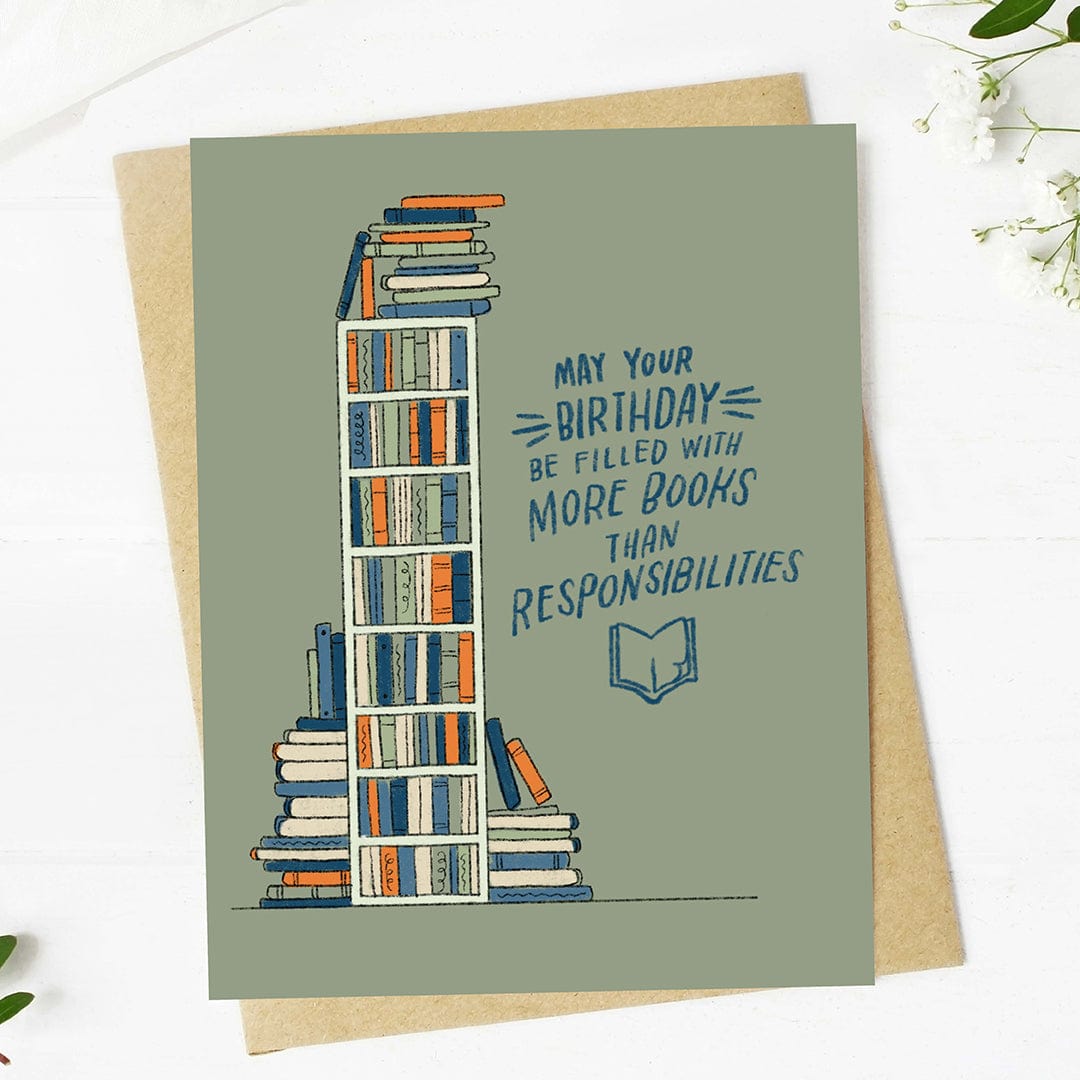  More books than responsibilities Bookish Birthday Card、mySite、ghnorth