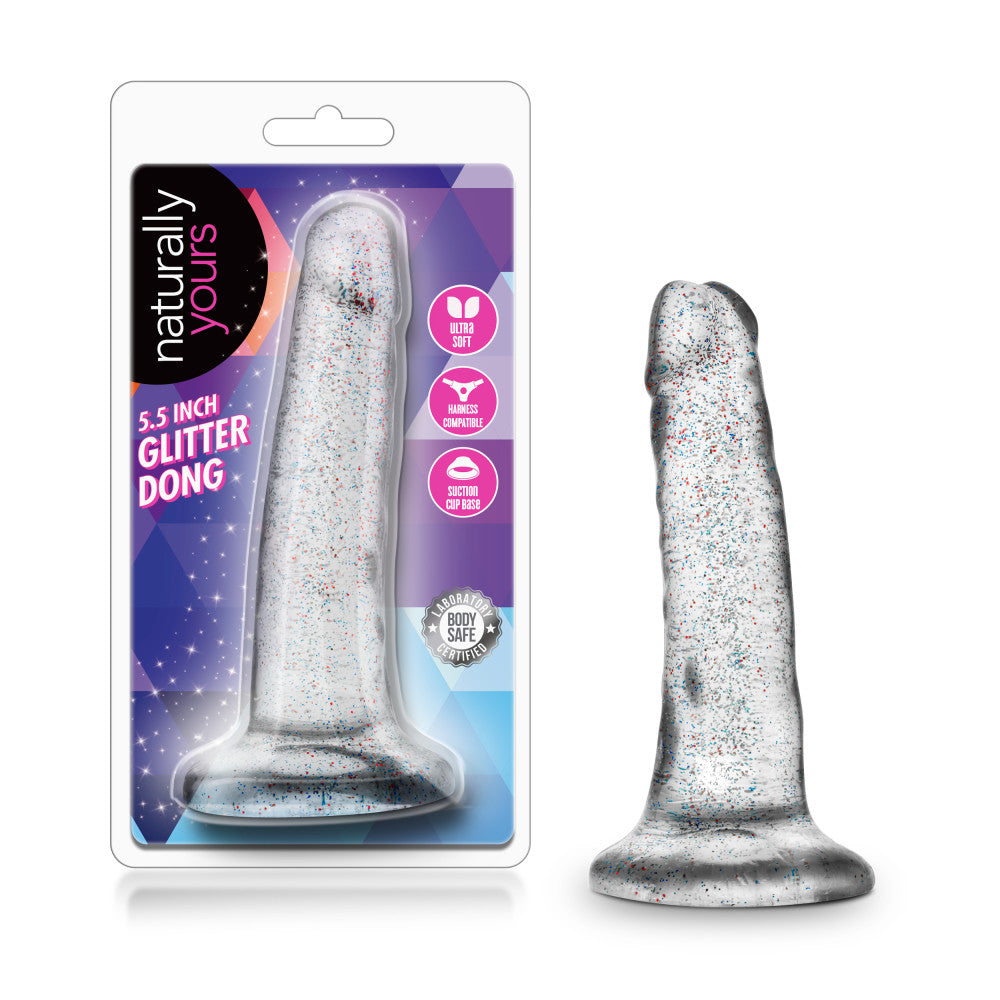 Naturally Yours By Blush® | Realistic Sparkling Clear 5.5-Inch Long Dildo With Suction Cup Base、mySite、bottomscart