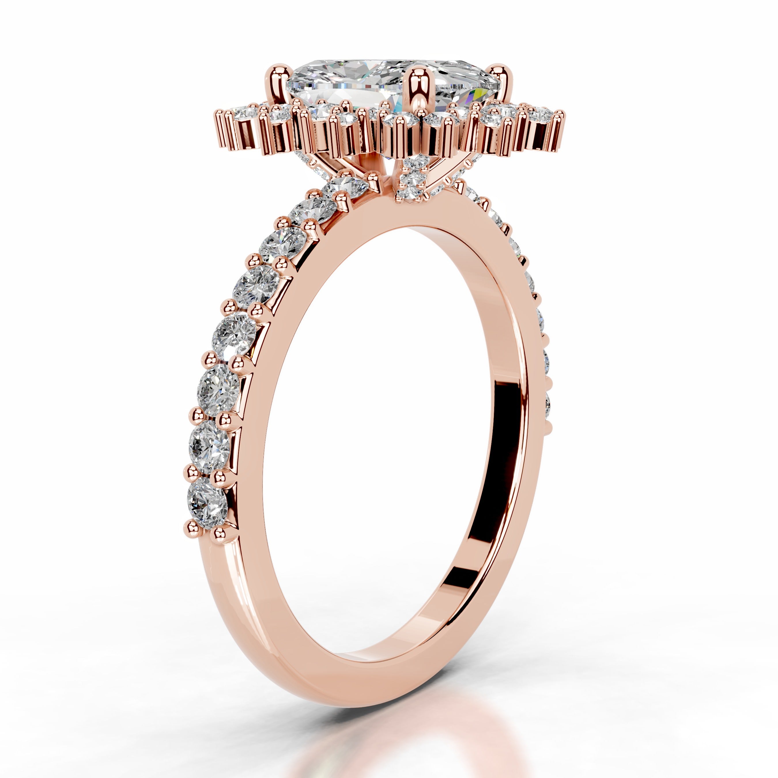 Bodil Moissanite & Diamond Ring - 14K Rose Gold、mySite、hinf8tx79