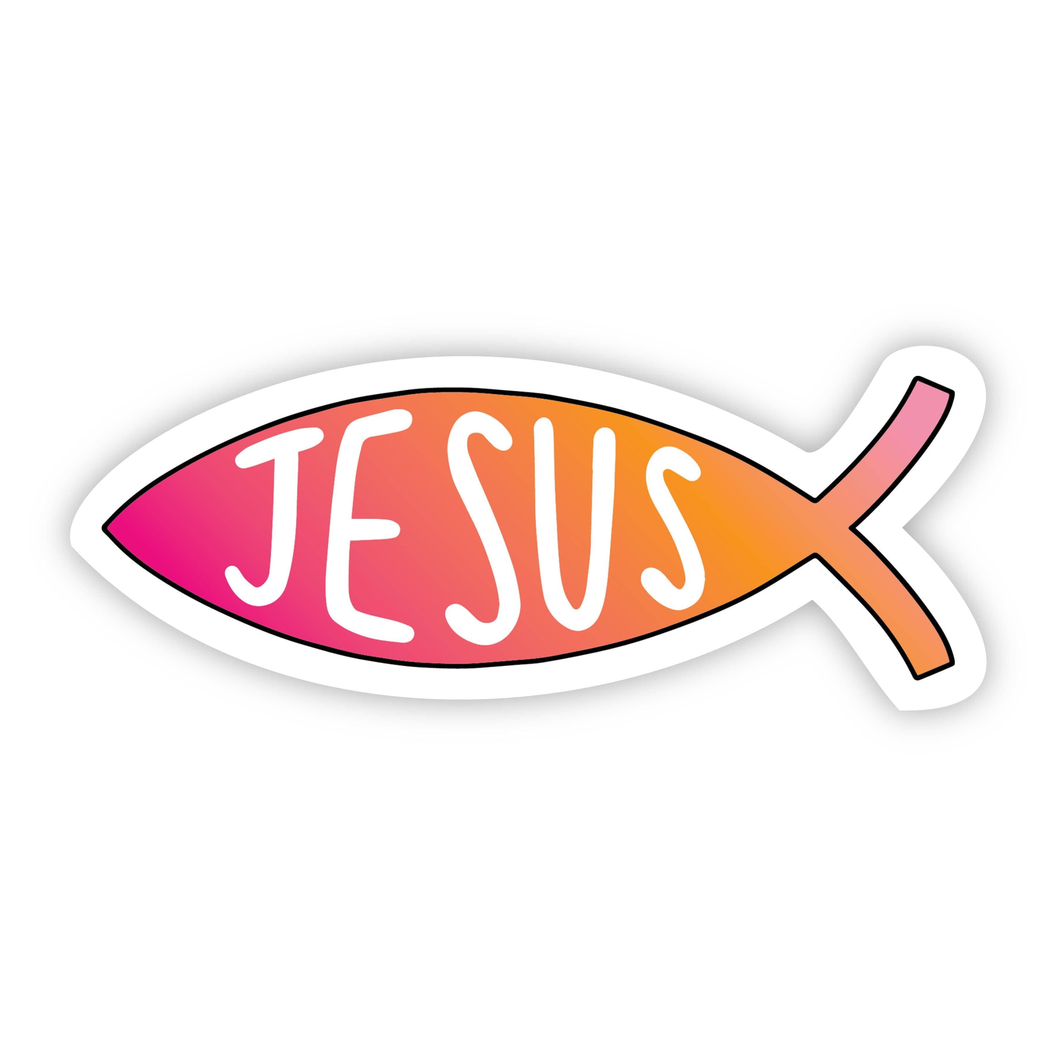  Jesus Multicolor Ichthys Sticker、mySite、elrpsem3k