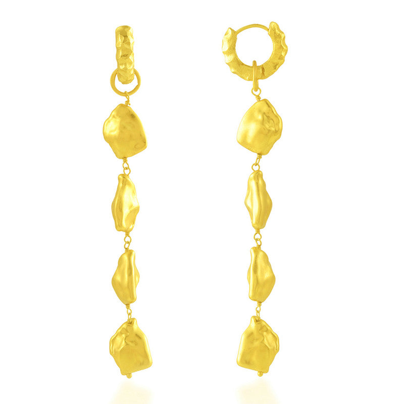 Molten Nugget Dangler Earrings | 14K Gold Plated、mySite、camillekostekn