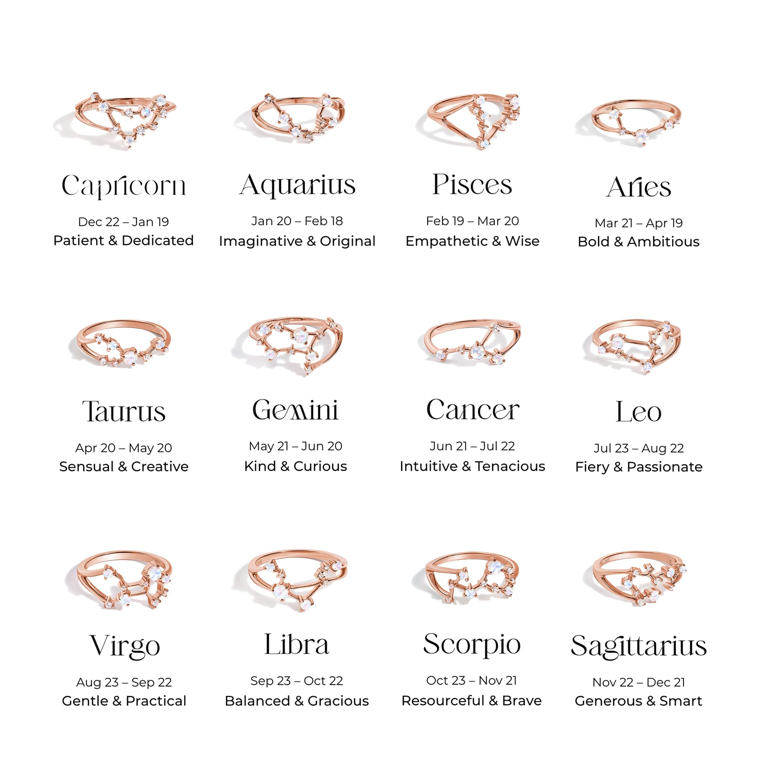 Moonstone Ring - Scorpio Zodiac Constellation、mySite、hinf8tx79