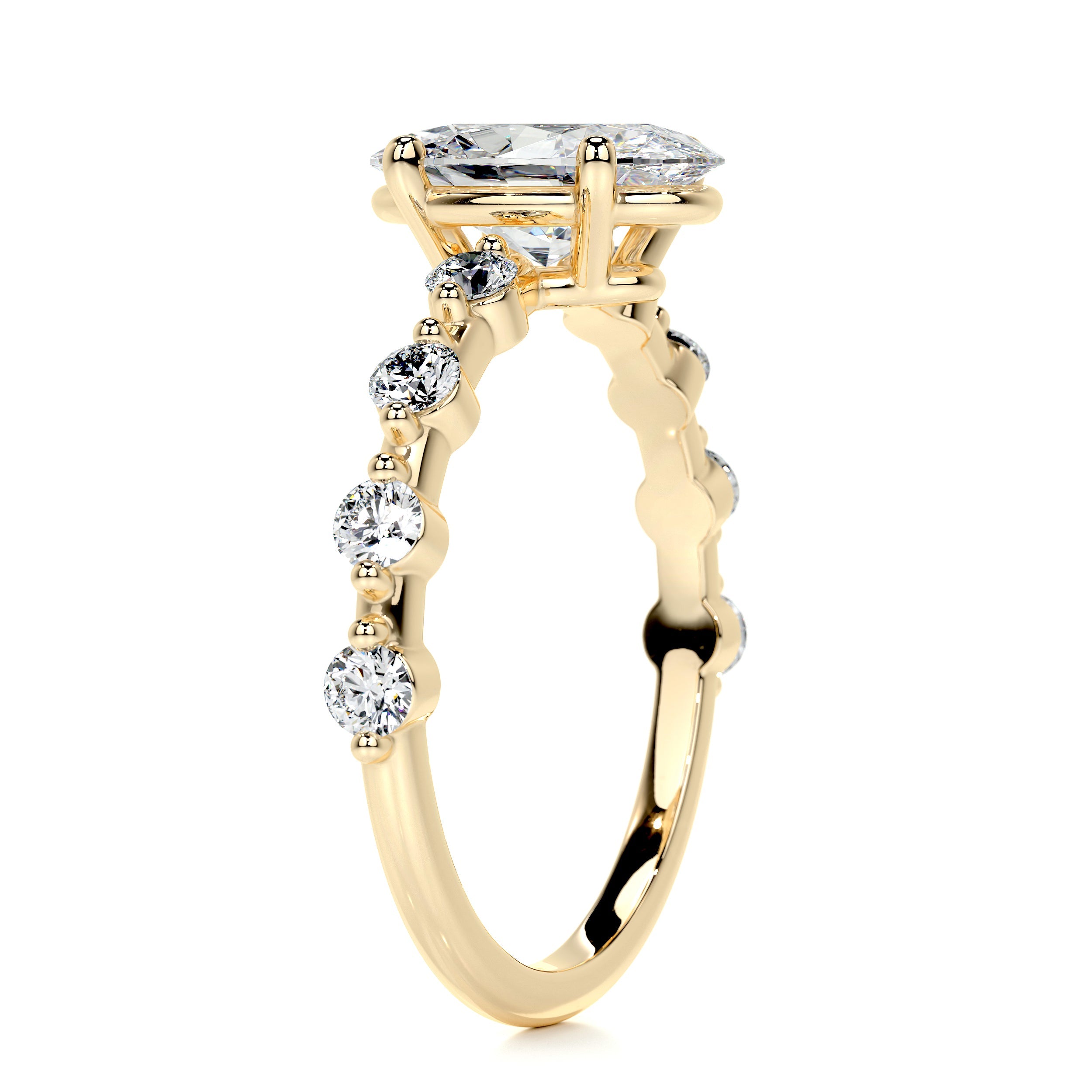 Bell Diamond Engagement Ring -18K Yellow Gold (RTS)、mySite、hinf8tx79